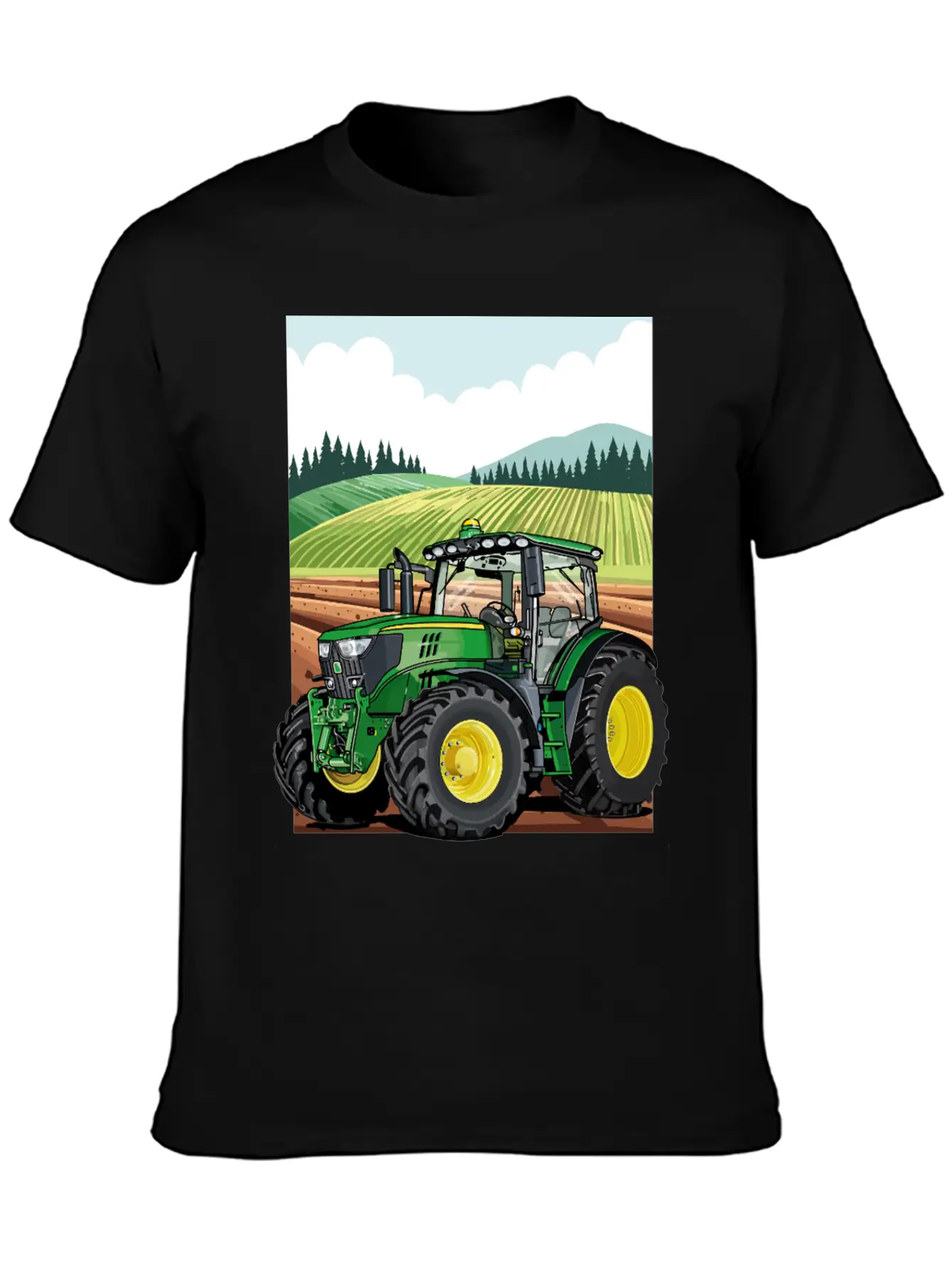 Tractor At Work In The Field Stylish Everyday T-Shirt – Unisex Basic Cotton Tee
