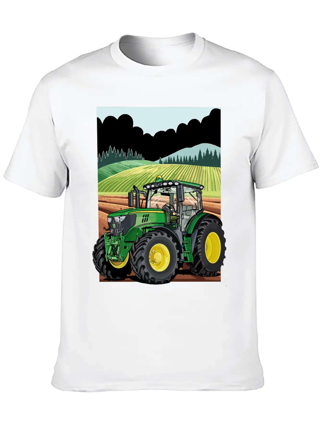 Tractor At Work In The Field Stylish Everyday T-Shirt – Unisex Basic Cotton Tee