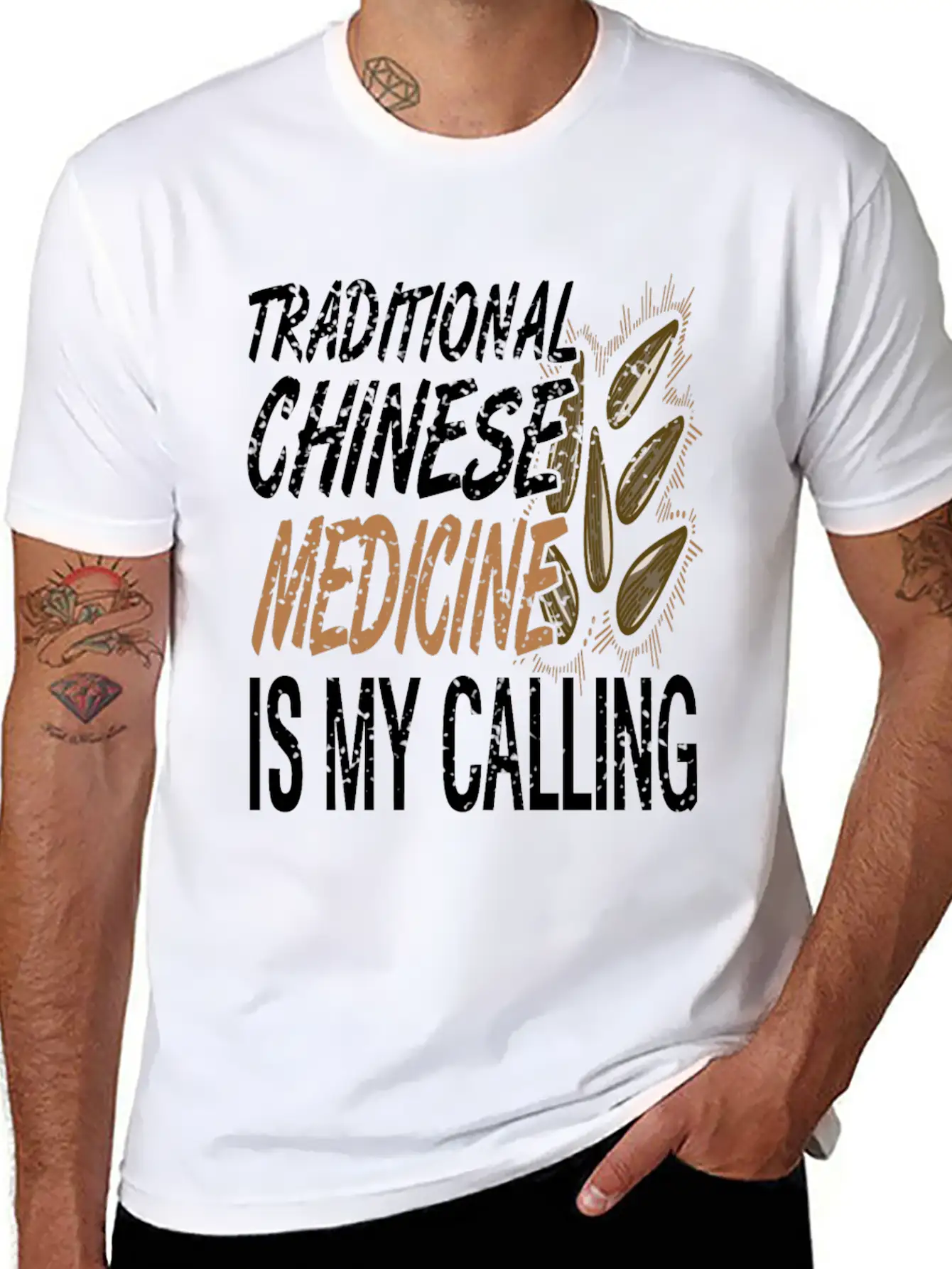 Traditional Chinese Medicine Is Calling Basic Graphic T-Shirt – Daily Comfort In Soft Cotton