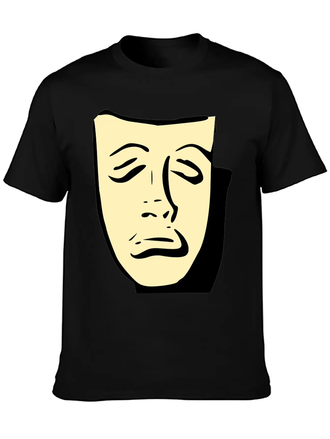 Tragedy Mask Basic Graphic T-Shirt – Daily Comfort In Soft Cotton