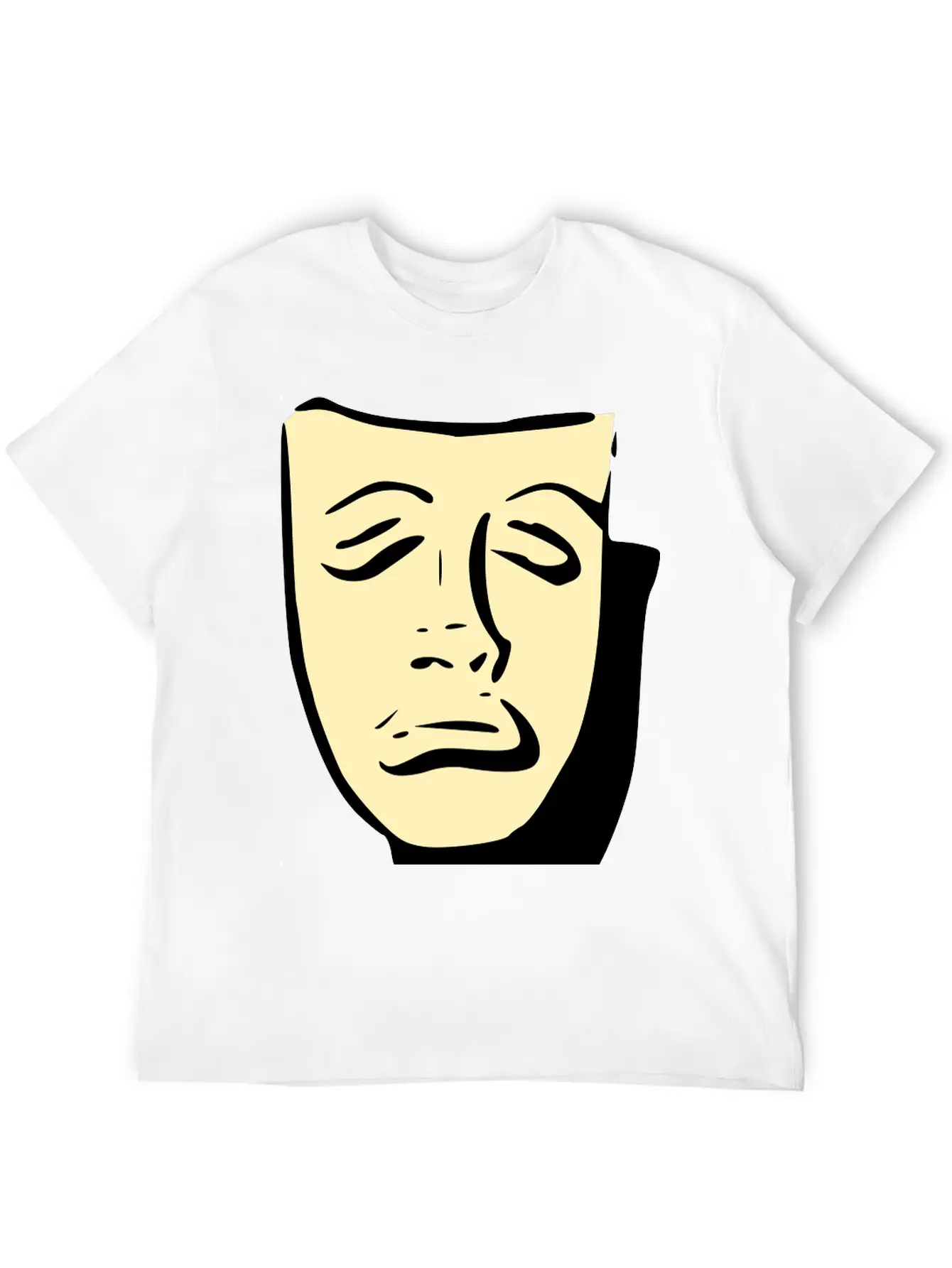 Tragedy Mask Basic Graphic T-Shirt – Daily Comfort In Soft Cotton