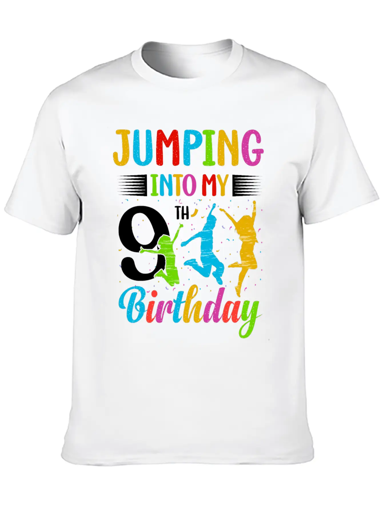 Trampoline Lover 8th Birthday Party Jumping Lightweight Cotton T-Shirt – Daily Comfort Graphic Shirt