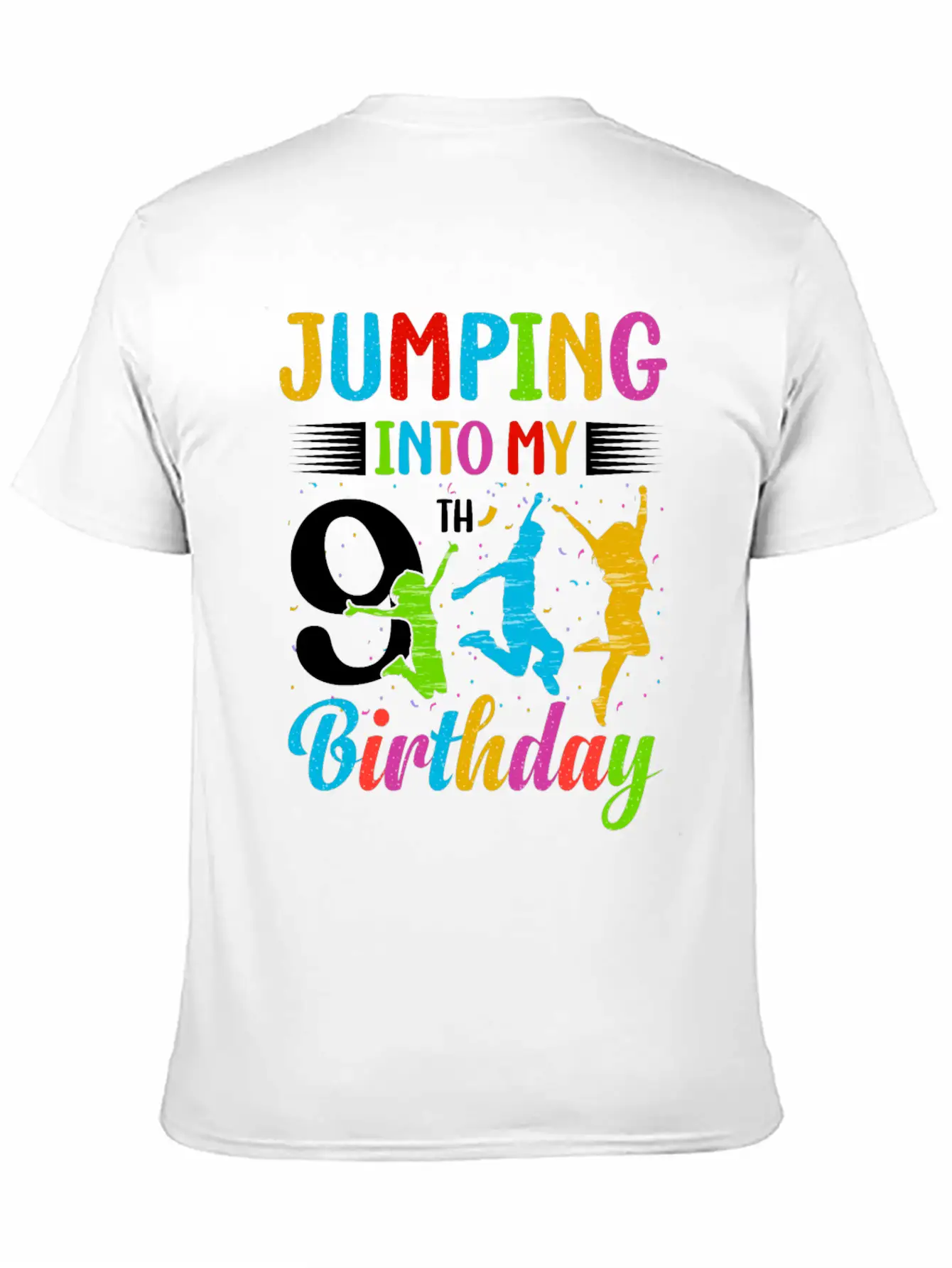 Trampoline Lover 8th Birthday Party Jumping Lightweight Cotton T-Shirt – Daily Comfort Graphic Shirt