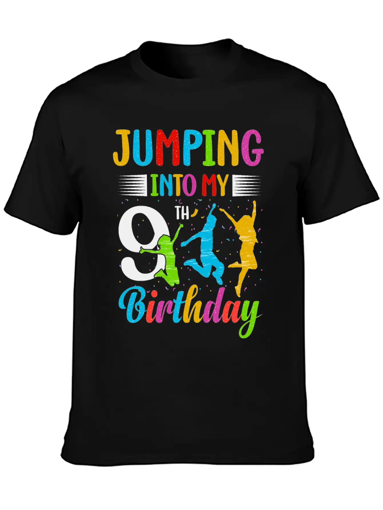 Trampoline Lover 8th Birthday Party Jumping Lightweight Cotton T-Shirt – Daily Comfort Graphic Shirt
