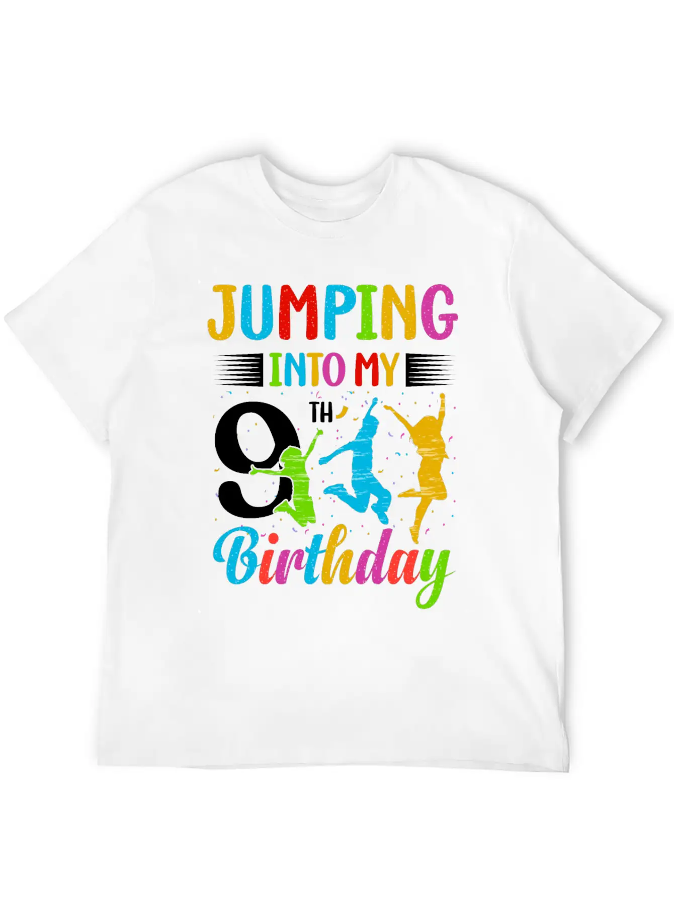 Trampoline Lover 8th Birthday Party Jumping Lightweight Cotton T-Shirt – Daily Comfort Graphic Shirt