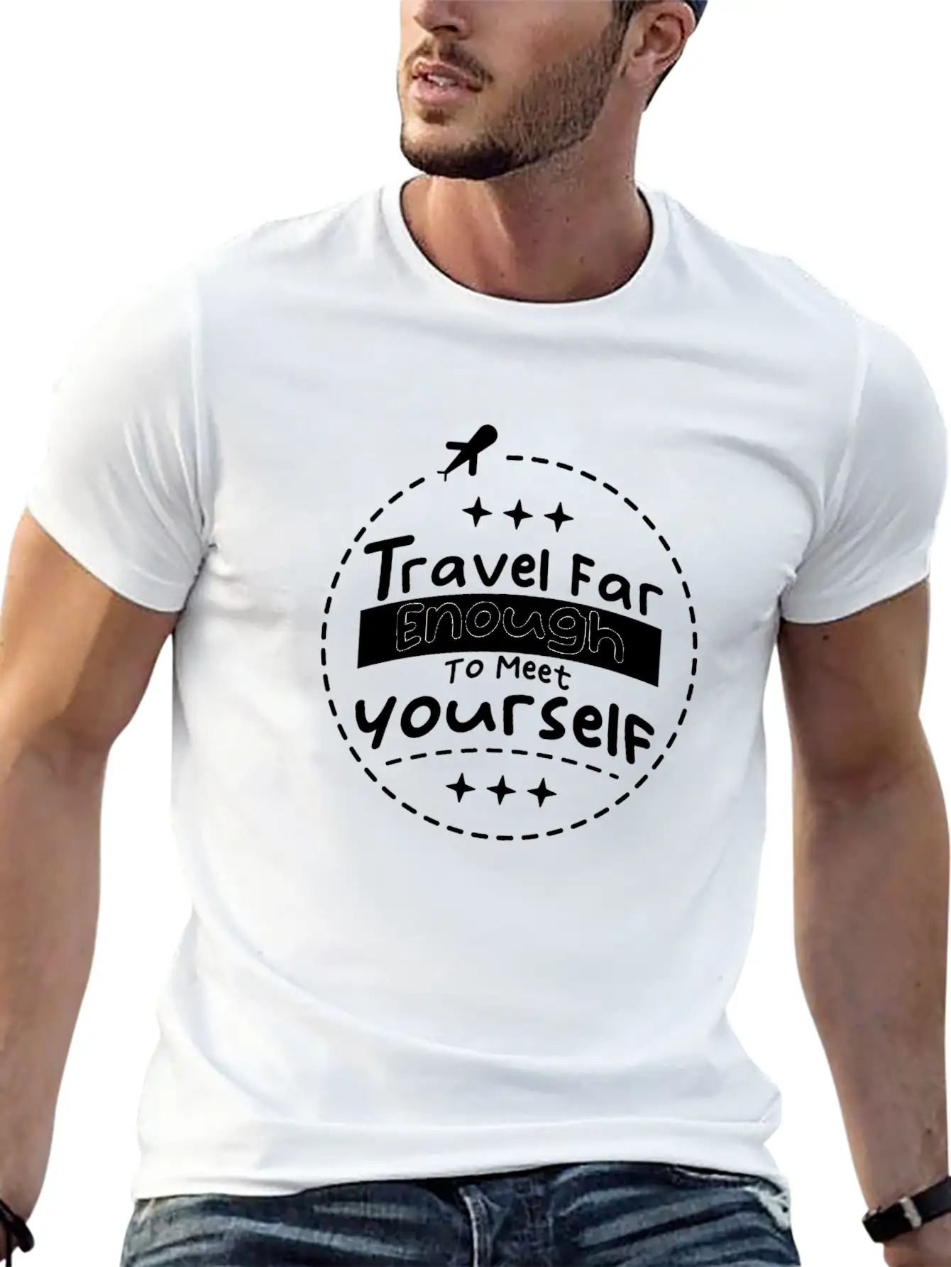 Travel For Enough To Meet Yourself Lightweight Cotton T-Shirt – Daily Comfort Graphic Shirt