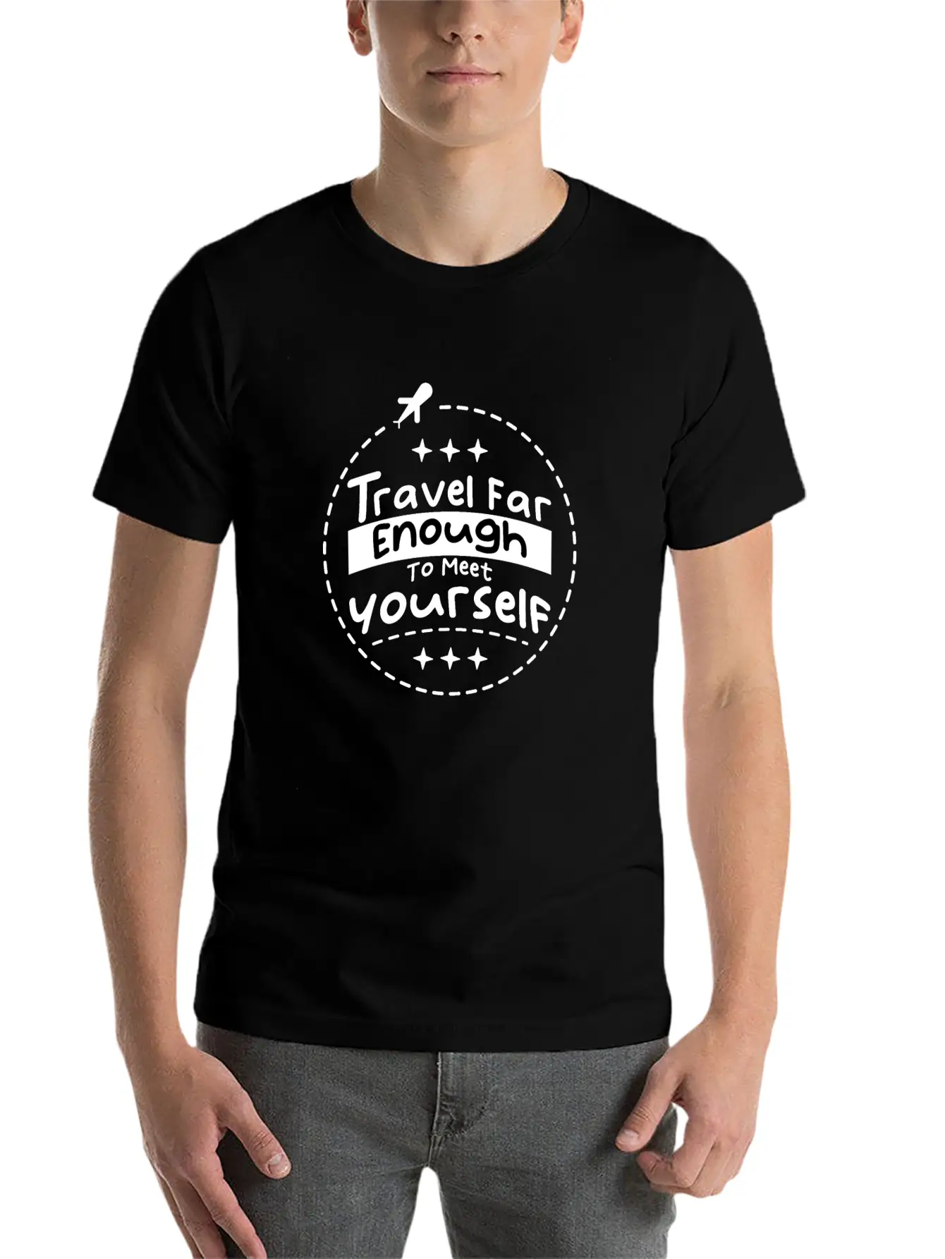 Travel For Enough To Meet Yourself Lightweight Cotton T-Shirt – Daily Comfort Graphic Shirt