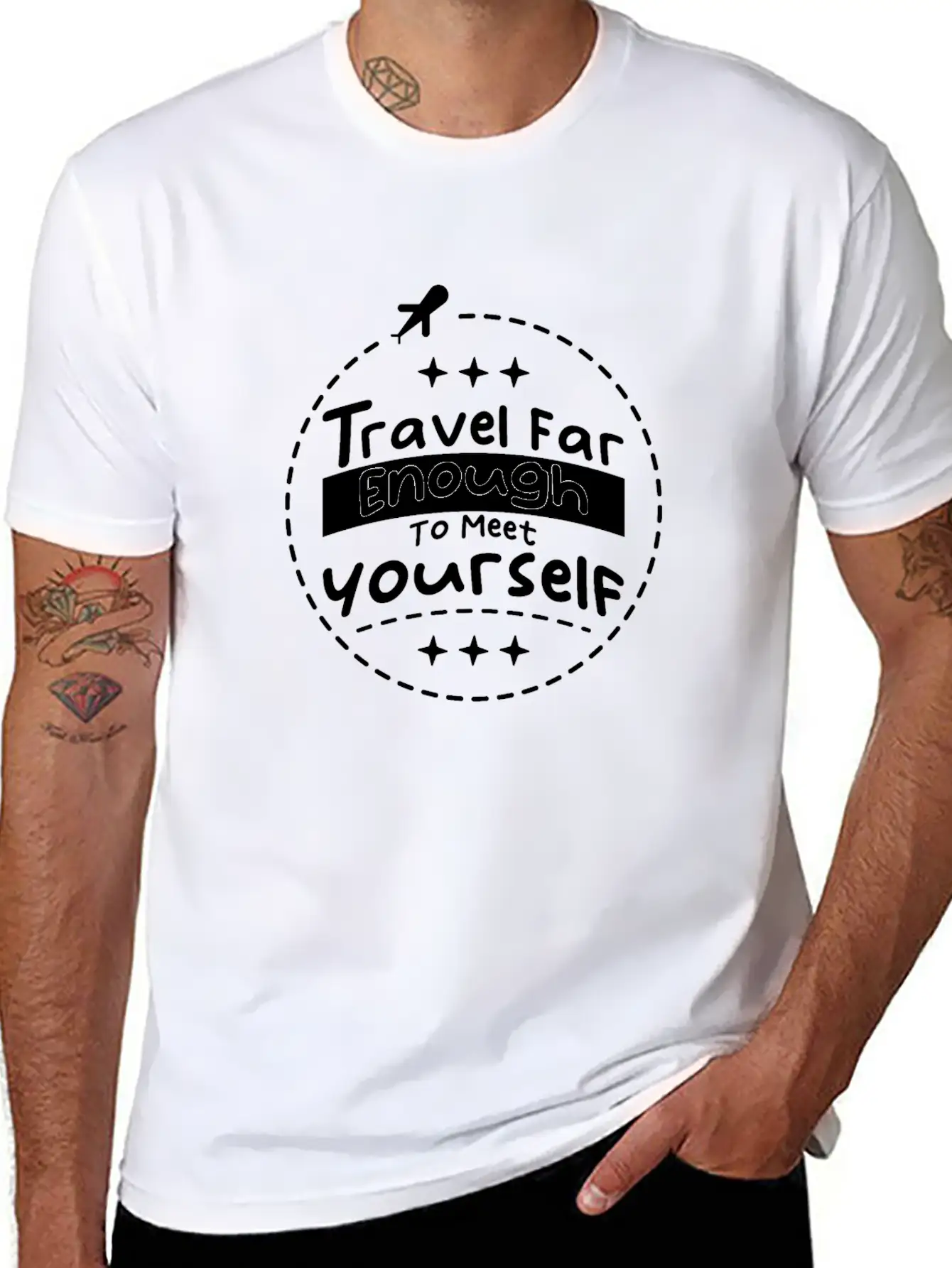 Travel For Enough To Meet Yourself Lightweight Cotton T-Shirt – Daily Comfort Graphic Shirt