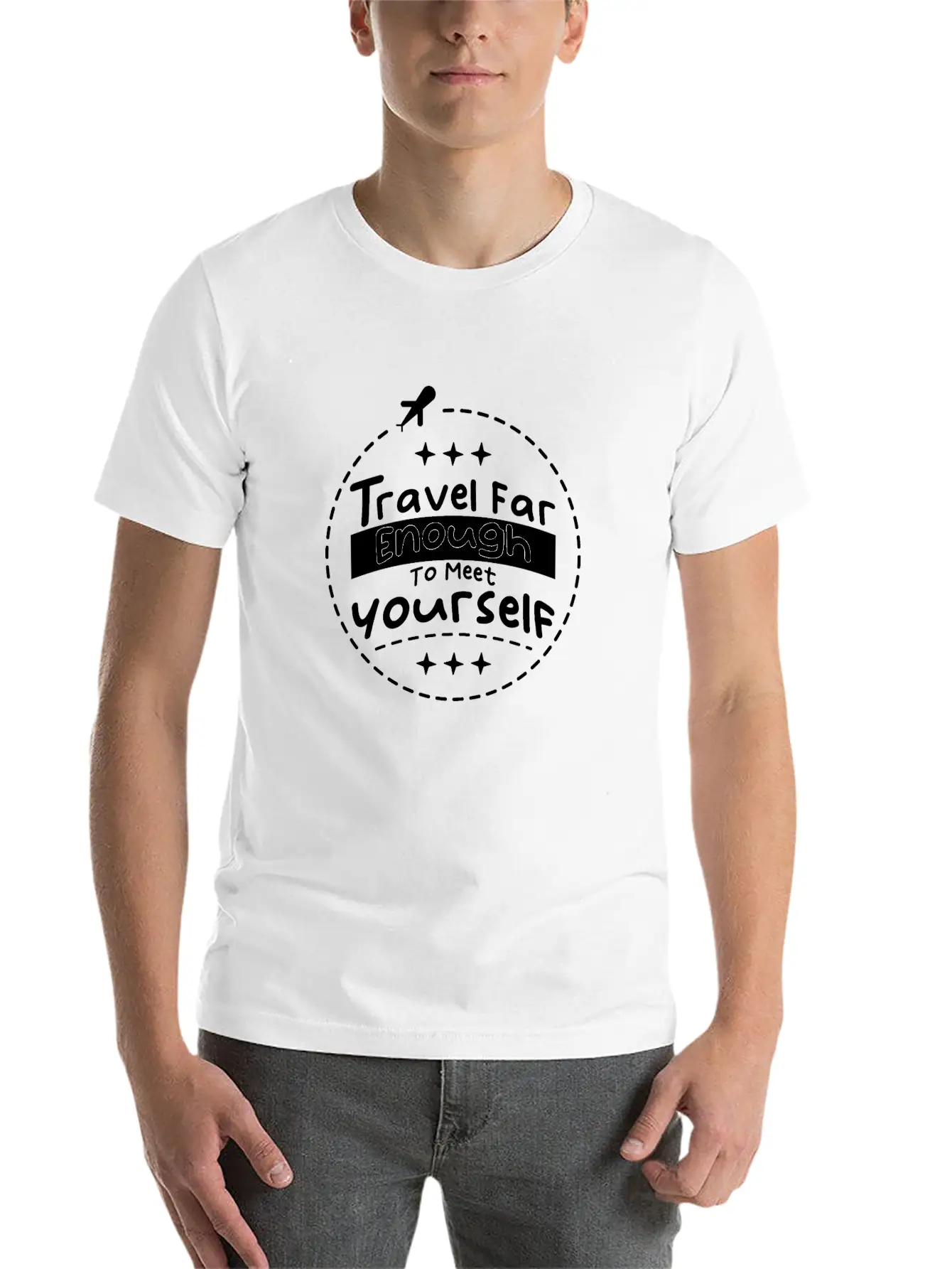 Travel For Enough To Meet Yourself Lightweight Cotton T-Shirt – Daily Comfort Graphic Shirt