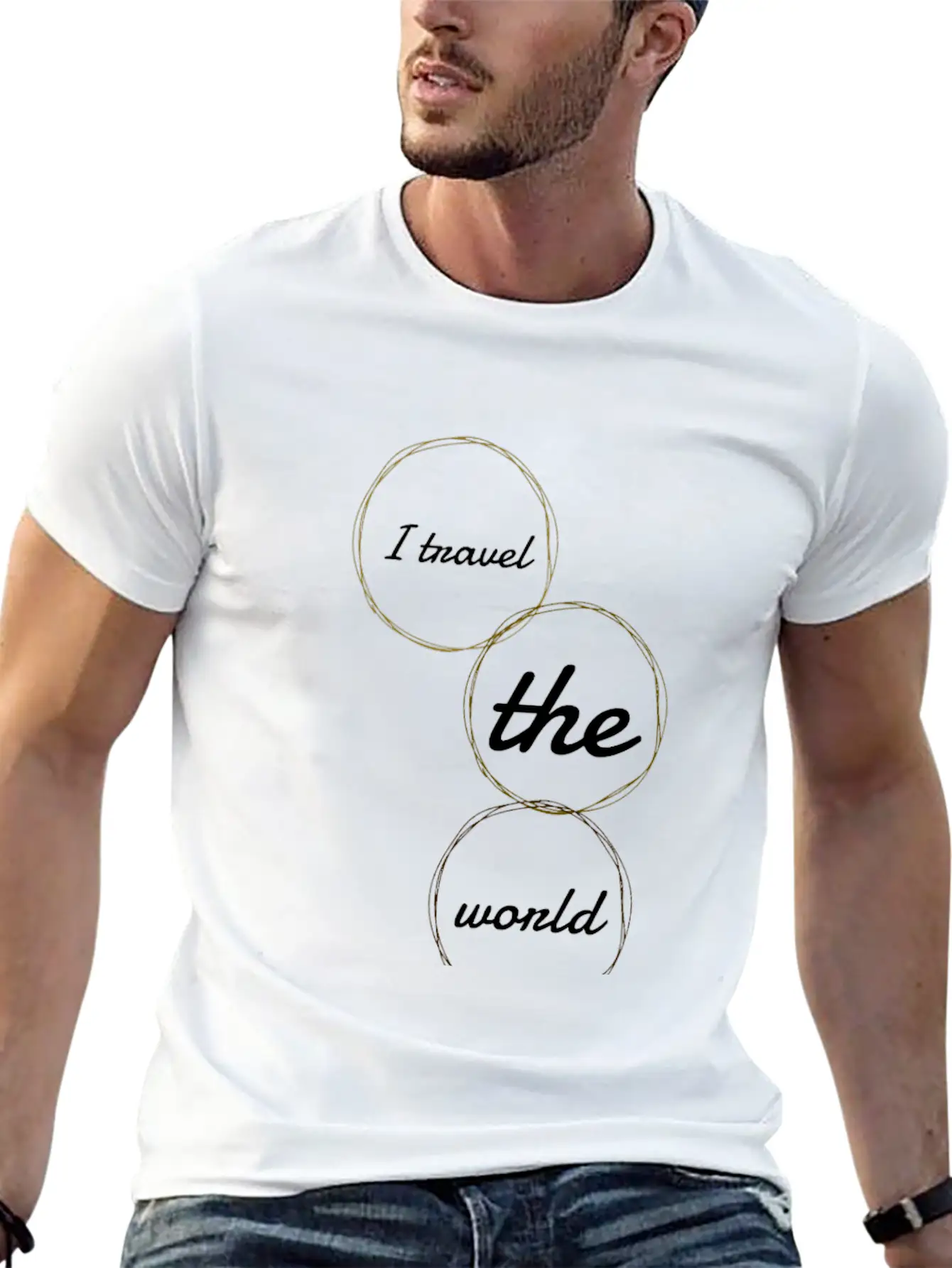 Travel - I Travel The World Lightweight Cotton T-Shirt – Daily Comfort Graphic Shirt