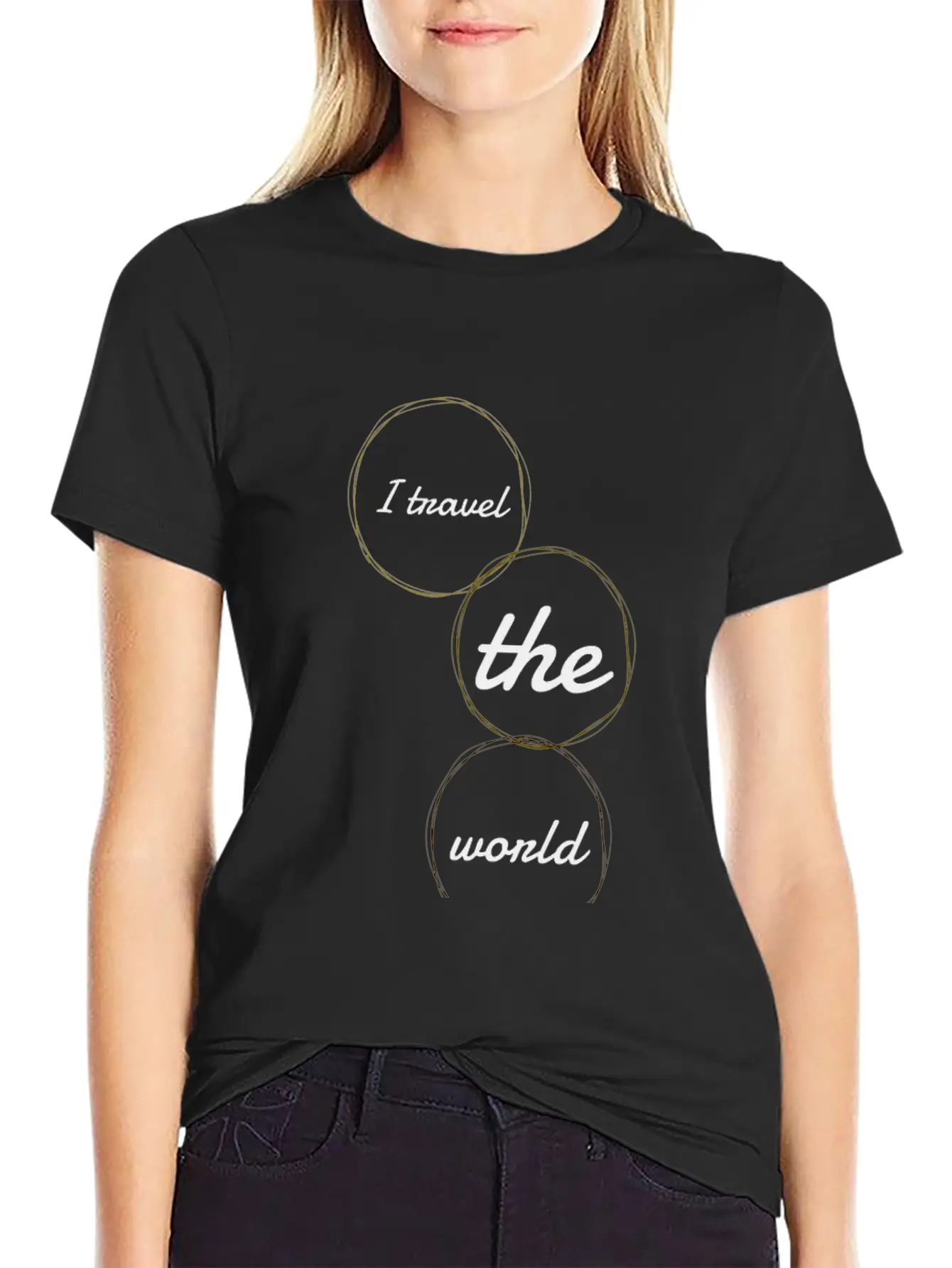 Travel - I Travel The World Lightweight Cotton T-Shirt – Daily Comfort Graphic Shirt