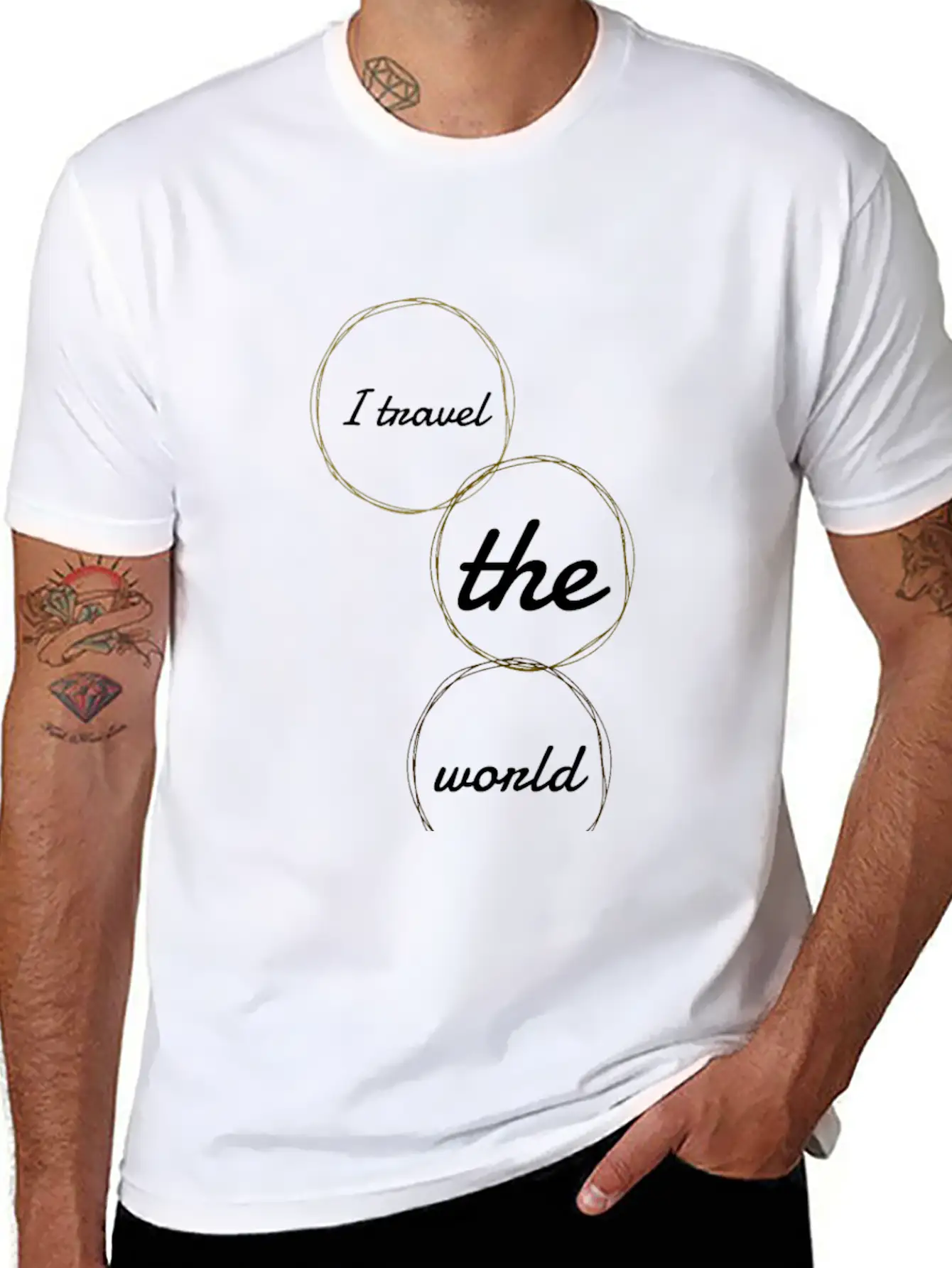 Travel - I Travel The World Lightweight Cotton T-Shirt – Daily Comfort Graphic Shirt