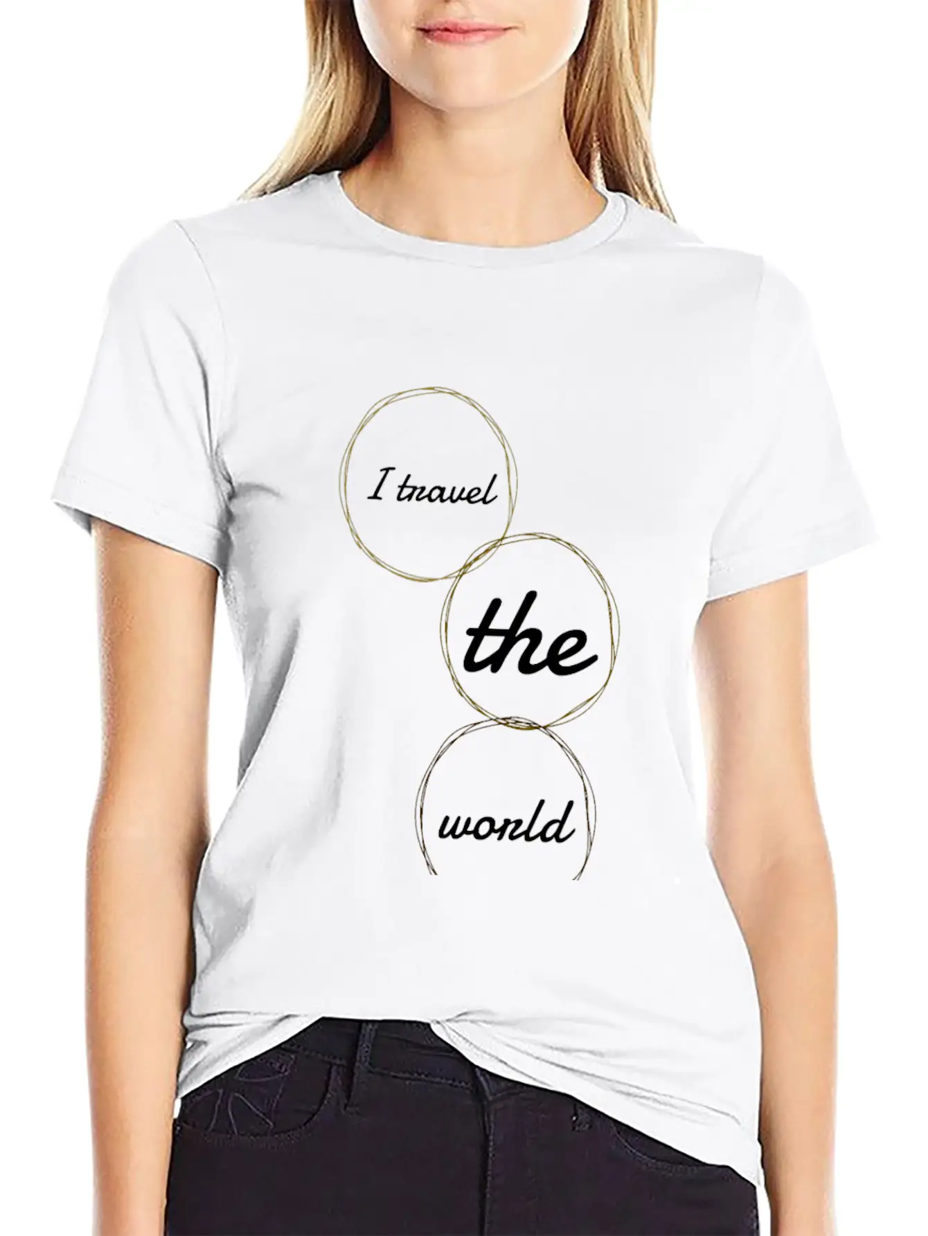 Travel - I Travel The World Lightweight Cotton T-Shirt – Daily Comfort Graphic Shirt