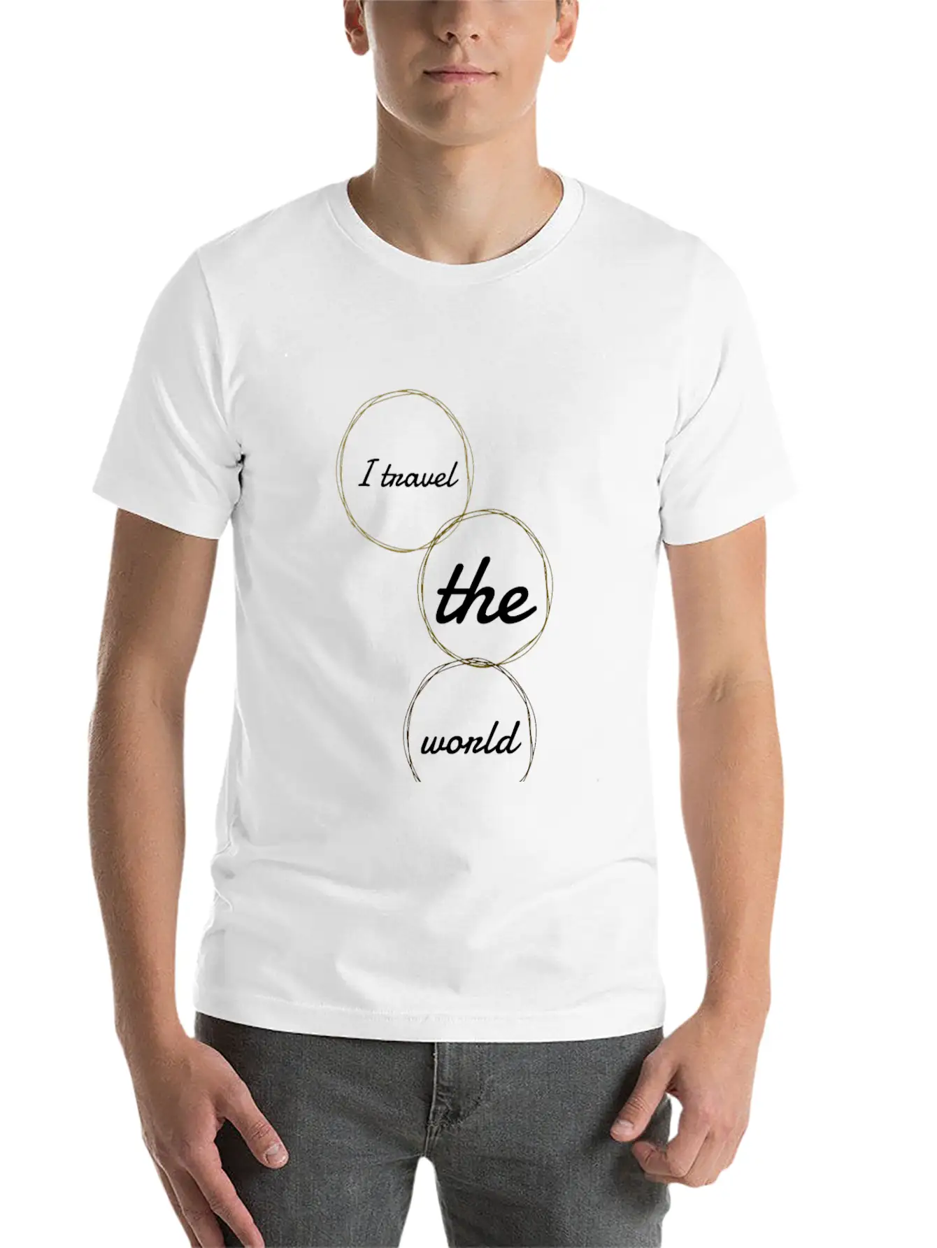 Travel - I Travel The World Lightweight Cotton T-Shirt – Daily Comfort Graphic Shirt