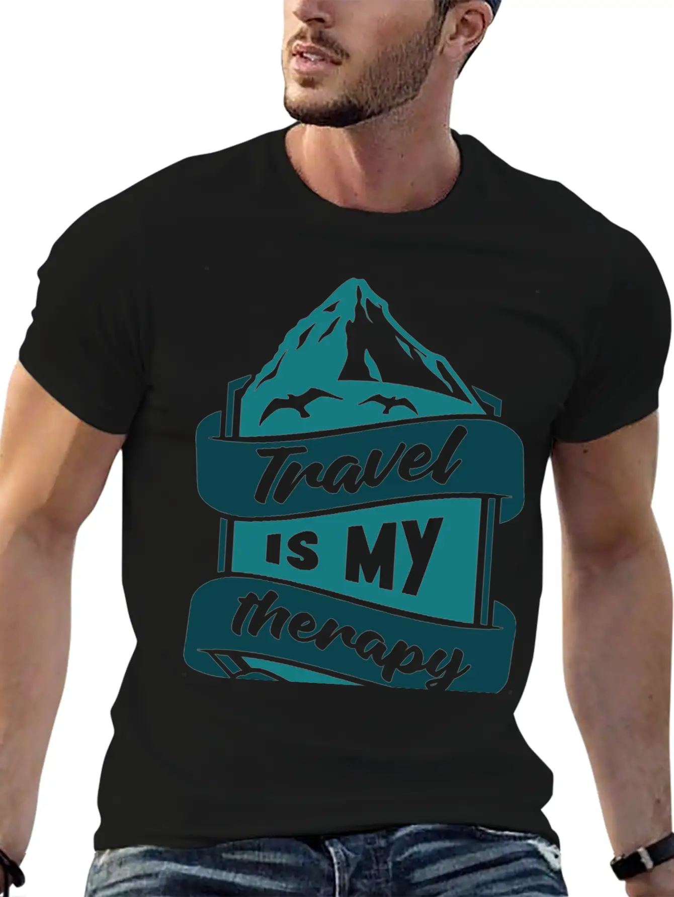 Travel Is My Therapy Unisex Casual T-Shirt – Clean Design For Daily Comfort