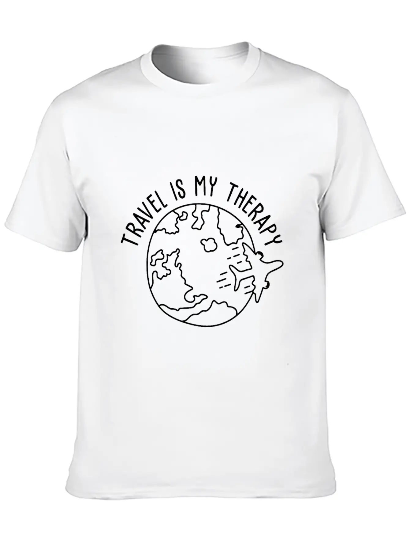 Travel Is My Therapy World Traveler Traveling Love Relaxed Everyday Tee – Lightweight And Durable Cotton