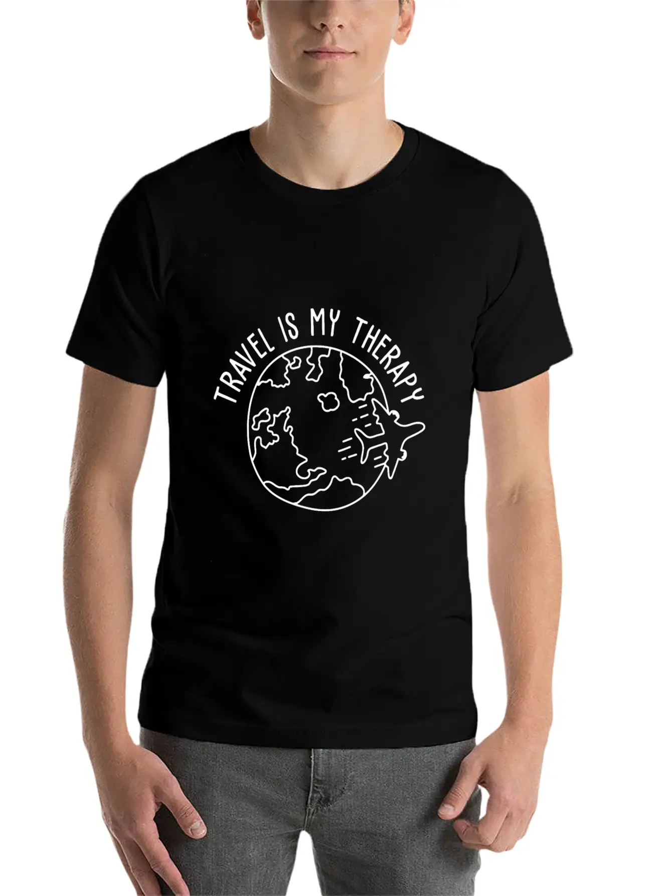 Travel Is My Therapy World Traveler Traveling Love Relaxed Everyday Tee – Lightweight And Durable Cotton