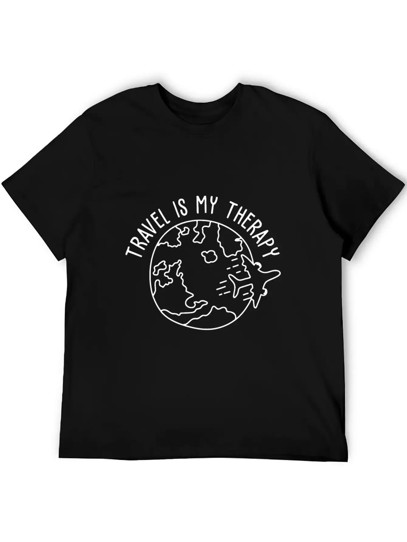 Travel Is My Therapy World Traveler Traveling Love Relaxed Everyday Tee – Lightweight And Durable Cotton