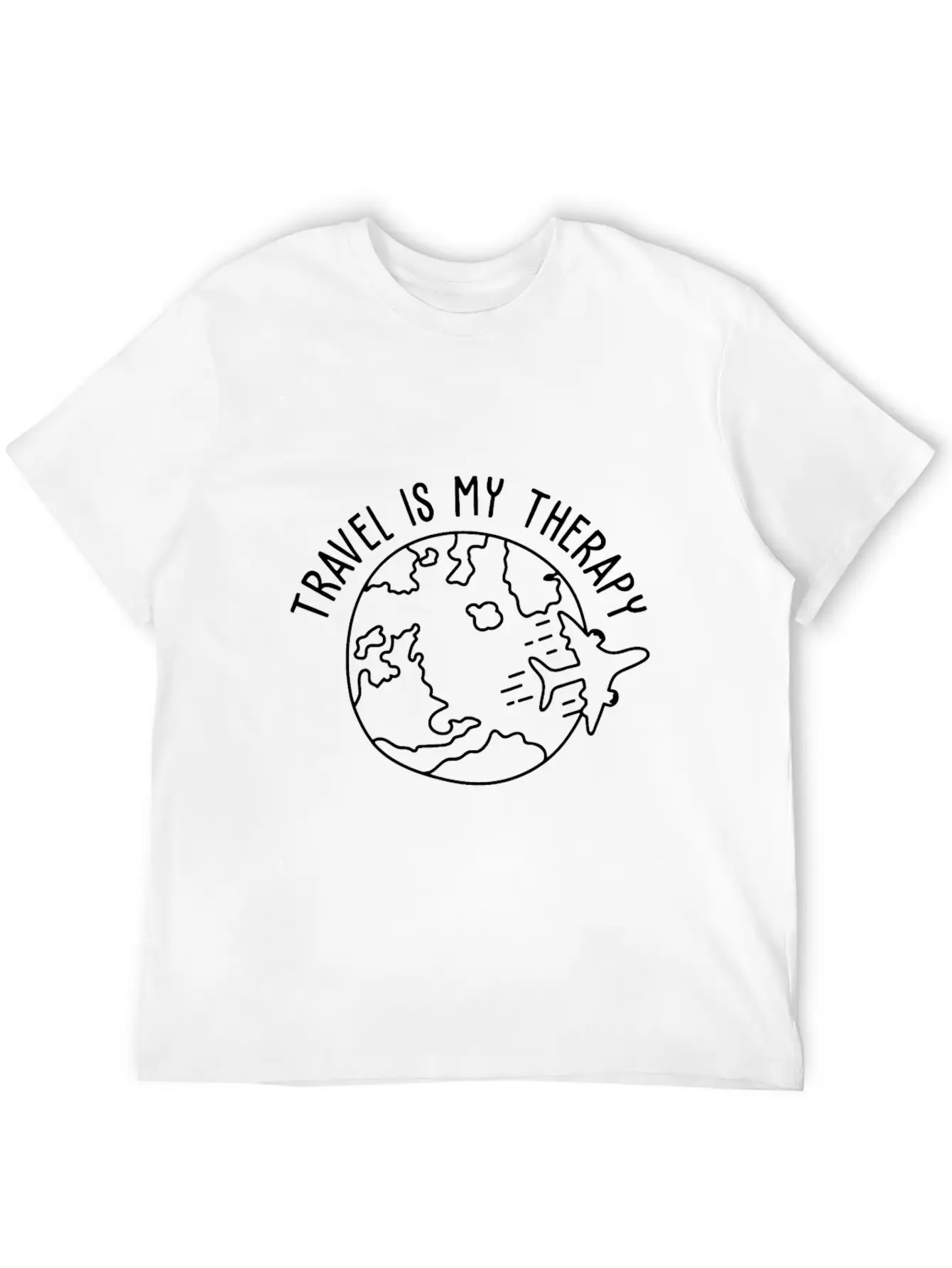 Travel Is My Therapy World Traveler Traveling Love Relaxed Everyday Tee – Lightweight And Durable Cotton