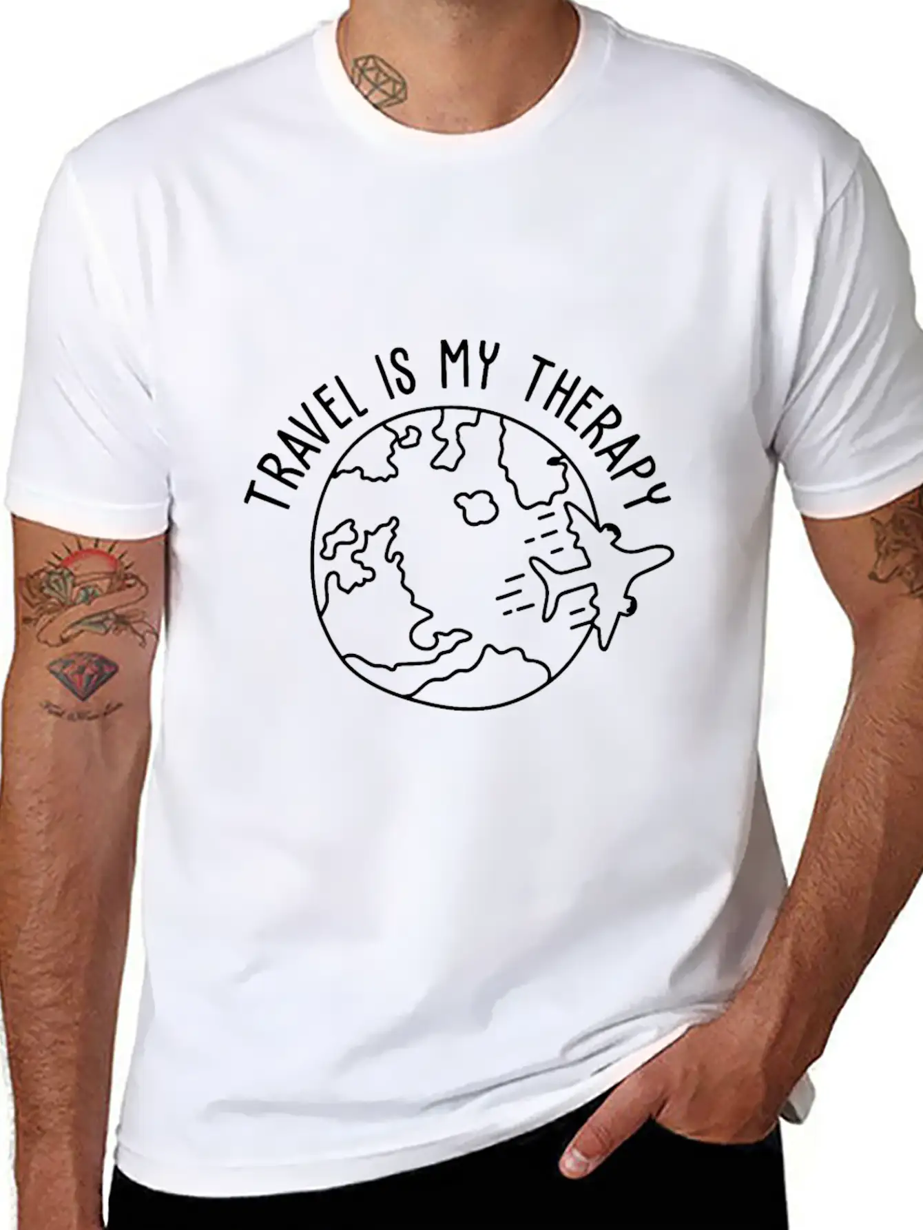 Travel Is My Therapy World Traveler Traveling Love Relaxed Everyday Tee – Lightweight And Durable Cotton