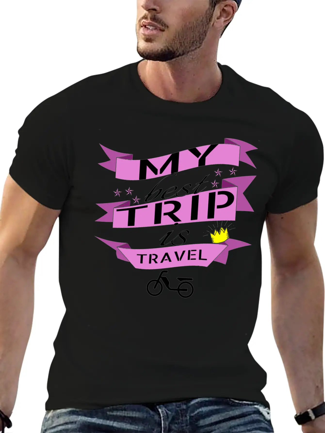Travel - My Best Trip Is Travel Unisex Casual T-Shirt – Clean Design For Daily Comfort