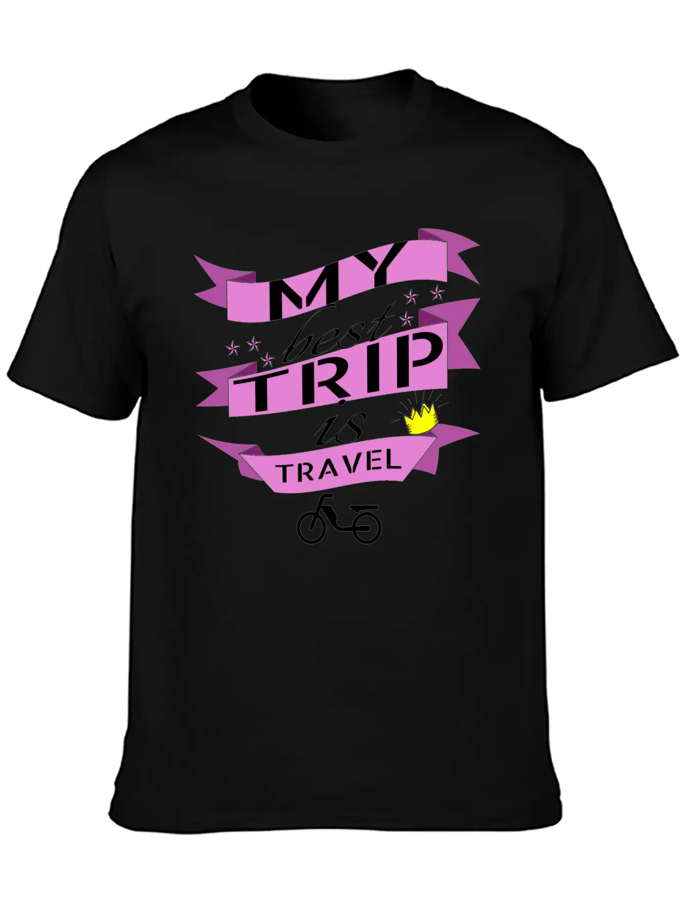 Travel - My Best Trip Is Travel Unisex Casual T-Shirt – Clean Design For Daily Comfort