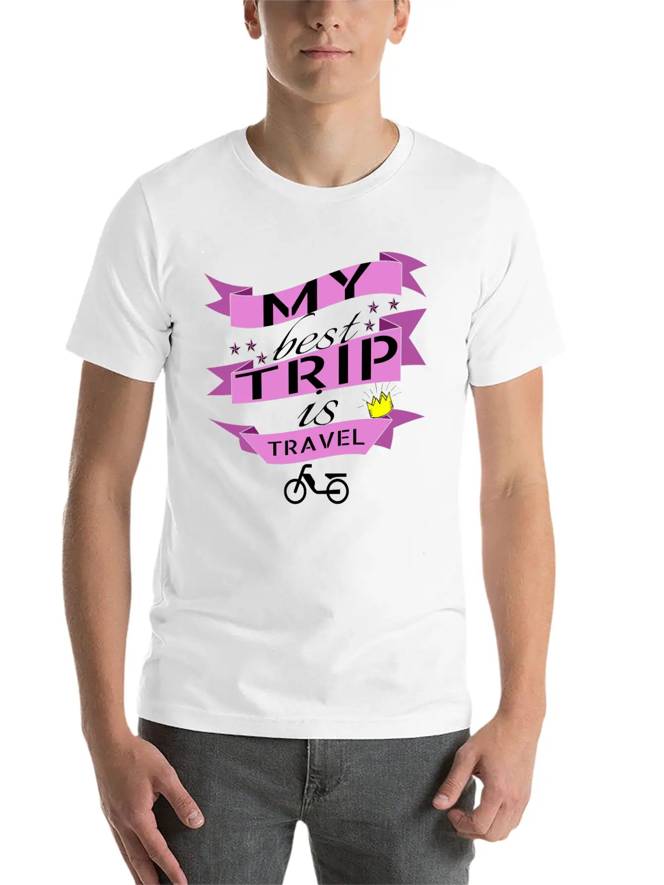 Travel - My Best Trip Is Travel Unisex Casual T-Shirt – Clean Design For Daily Comfort