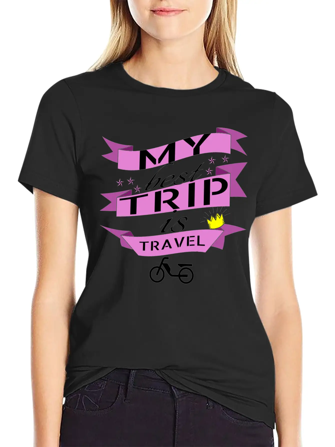 Travel - My Best Trip Is Travel Unisex Casual T-Shirt – Clean Design For Daily Comfort
