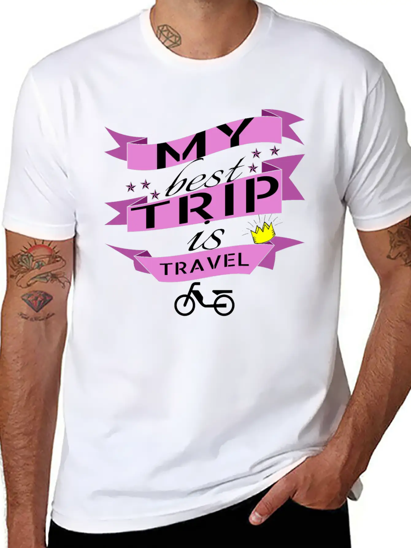 Travel - My Best Trip Is Travel Unisex Casual T-Shirt – Clean Design For Daily Comfort