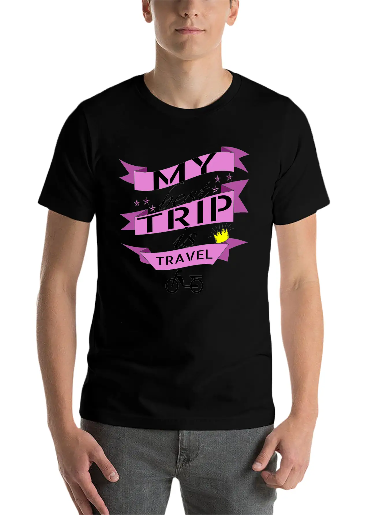 Travel - My Best Trip Is Travel Unisex Casual T-Shirt – Clean Design For Daily Comfort
