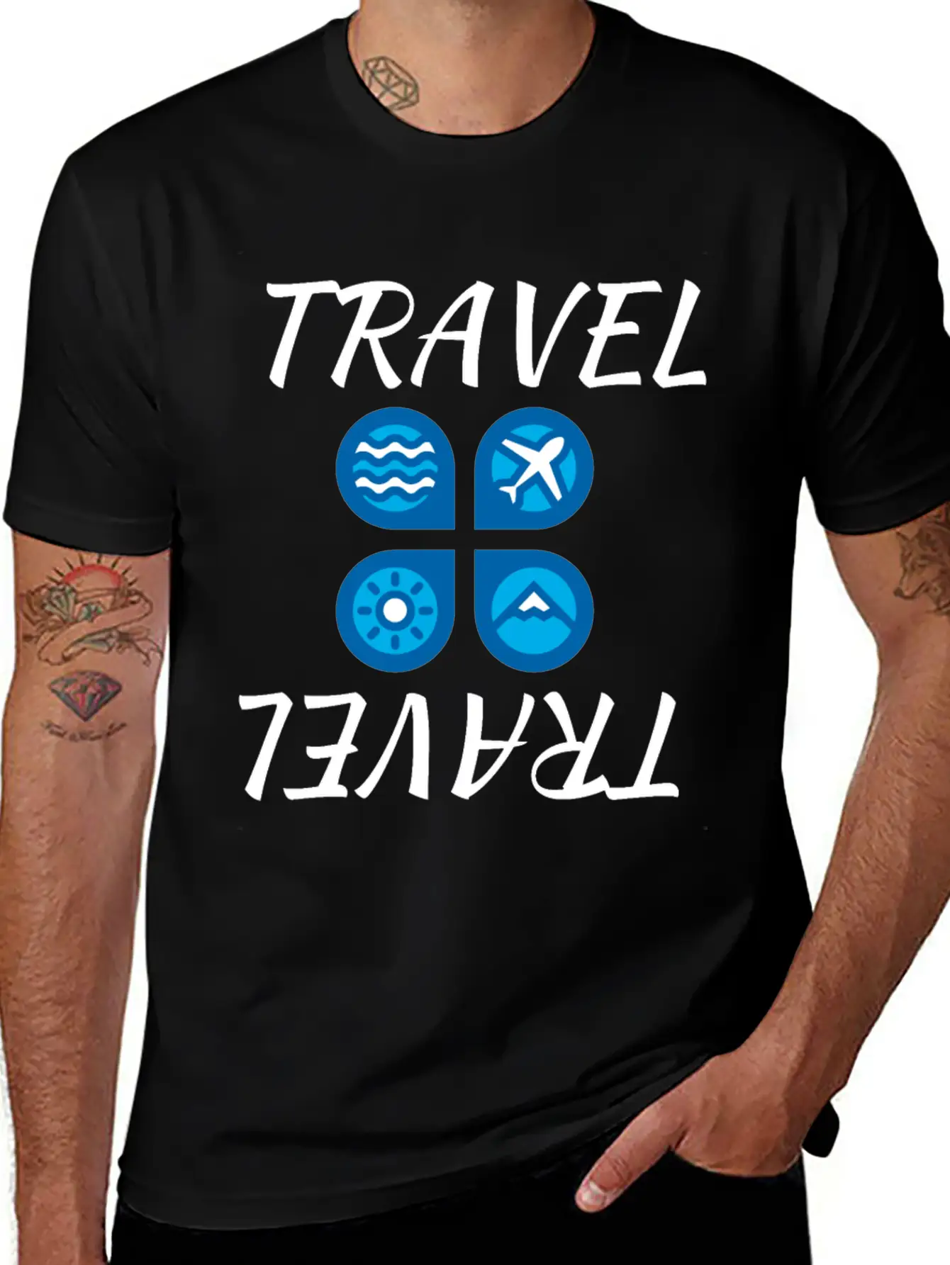 Travel Travel White Unisex Casual T-Shirt – Clean Design For Daily Comfort