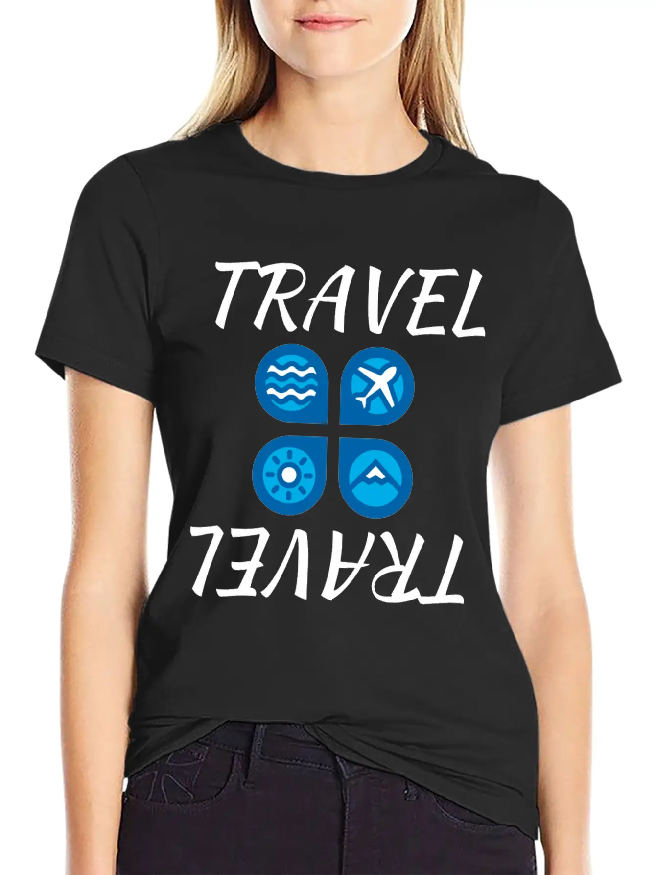 Travel Travel White Unisex Casual T-Shirt – Clean Design For Daily Comfort