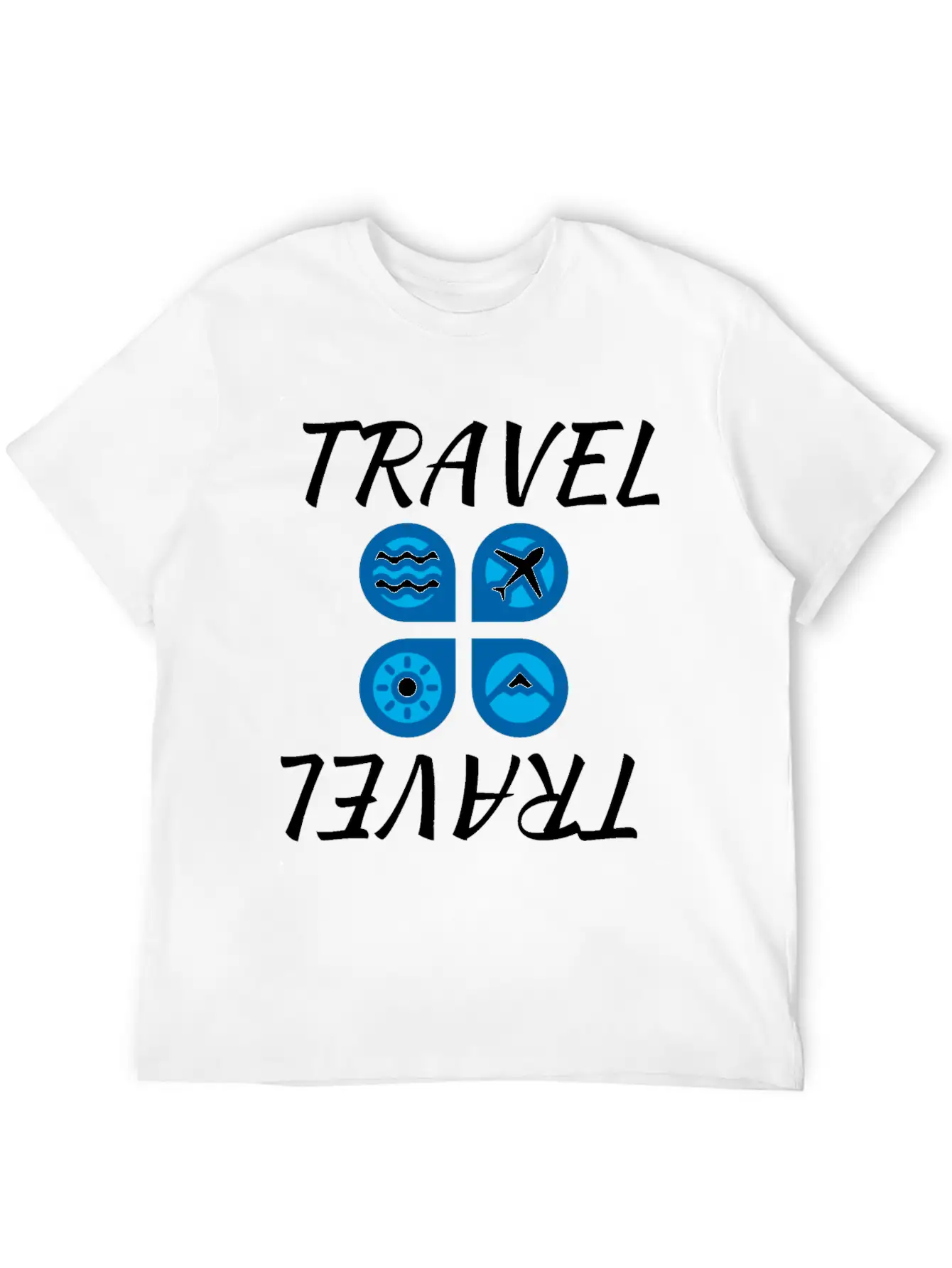 Travel Travel White Unisex Casual T-Shirt – Clean Design For Daily Comfort