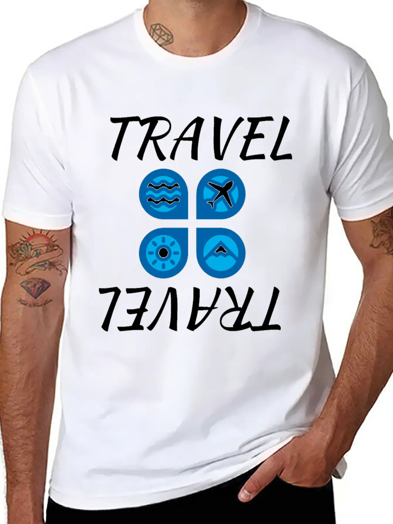 Travel Travel White Unisex Casual T-Shirt – Clean Design For Daily Comfort