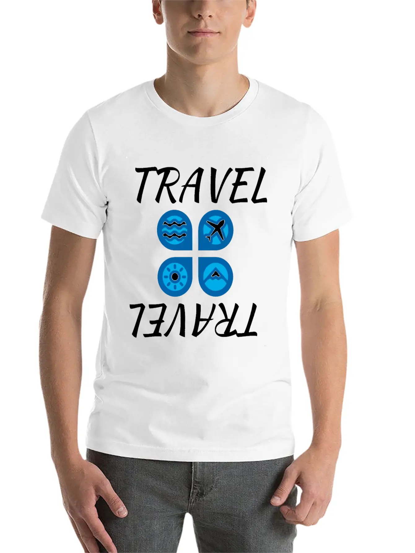 Travel Travel White Unisex Casual T-Shirt – Clean Design For Daily Comfort