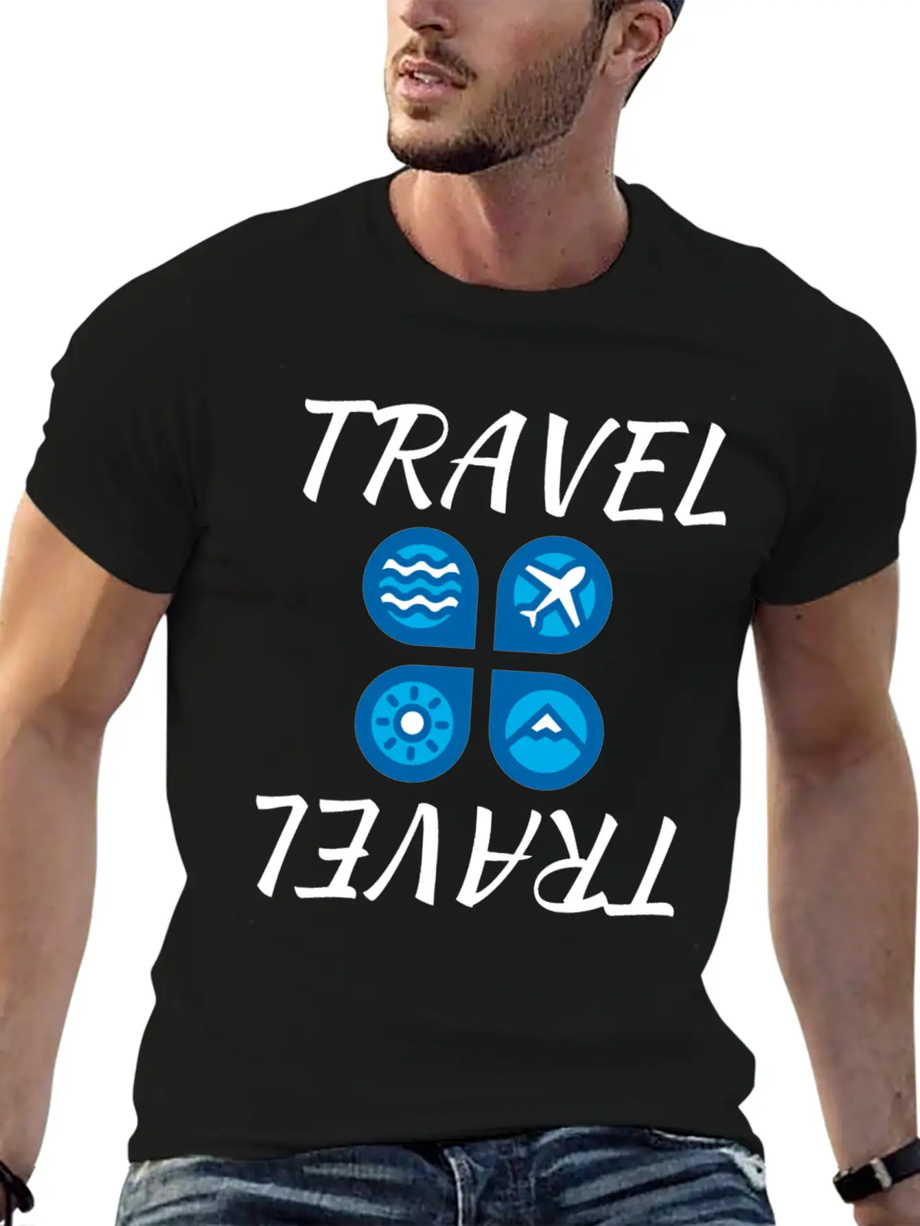 Travel Travel White Unisex Casual T-Shirt – Clean Design For Daily Comfort