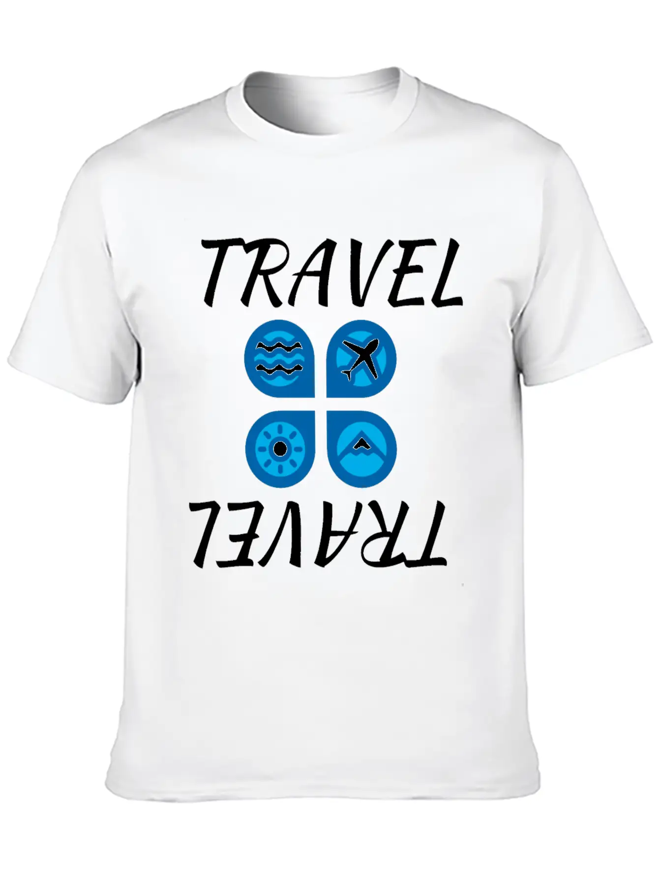 Travel Travel White Unisex Casual T-Shirt – Clean Design For Daily Comfort