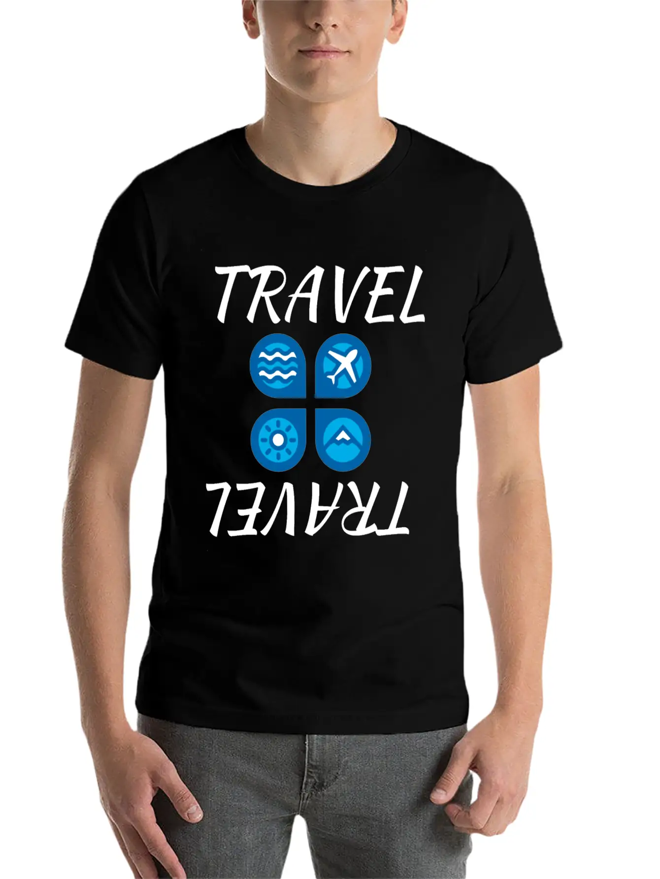 Travel Travel White Unisex Casual T-Shirt – Clean Design For Daily Comfort