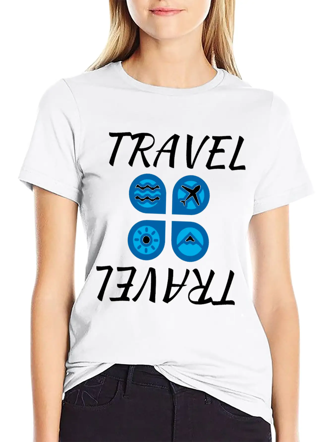 Travel Travel White Unisex Casual T-Shirt – Clean Design For Daily Comfort