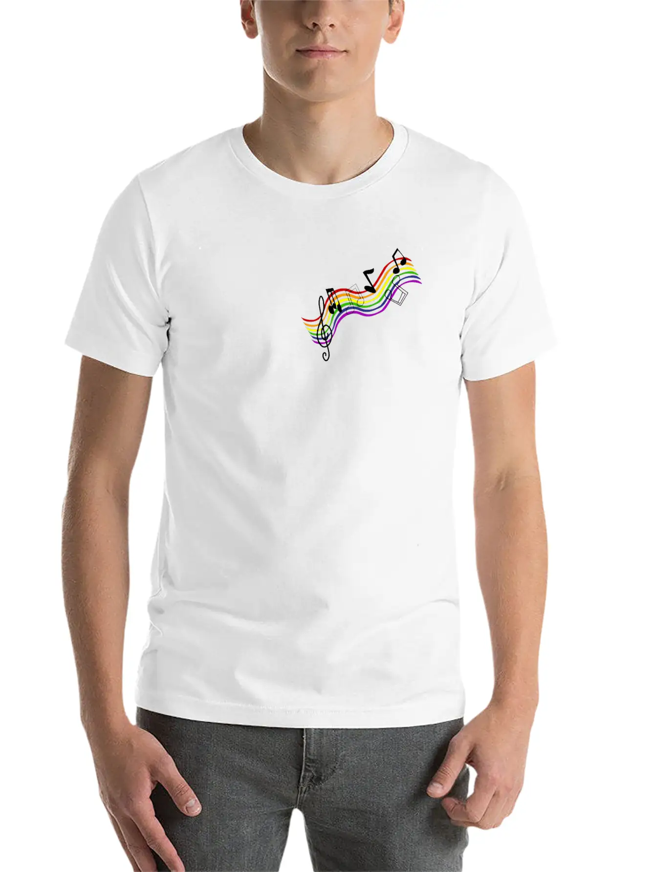 Treble Rainbow Song Modern Fit Casual T-Shirt – Clean And Versatile Design