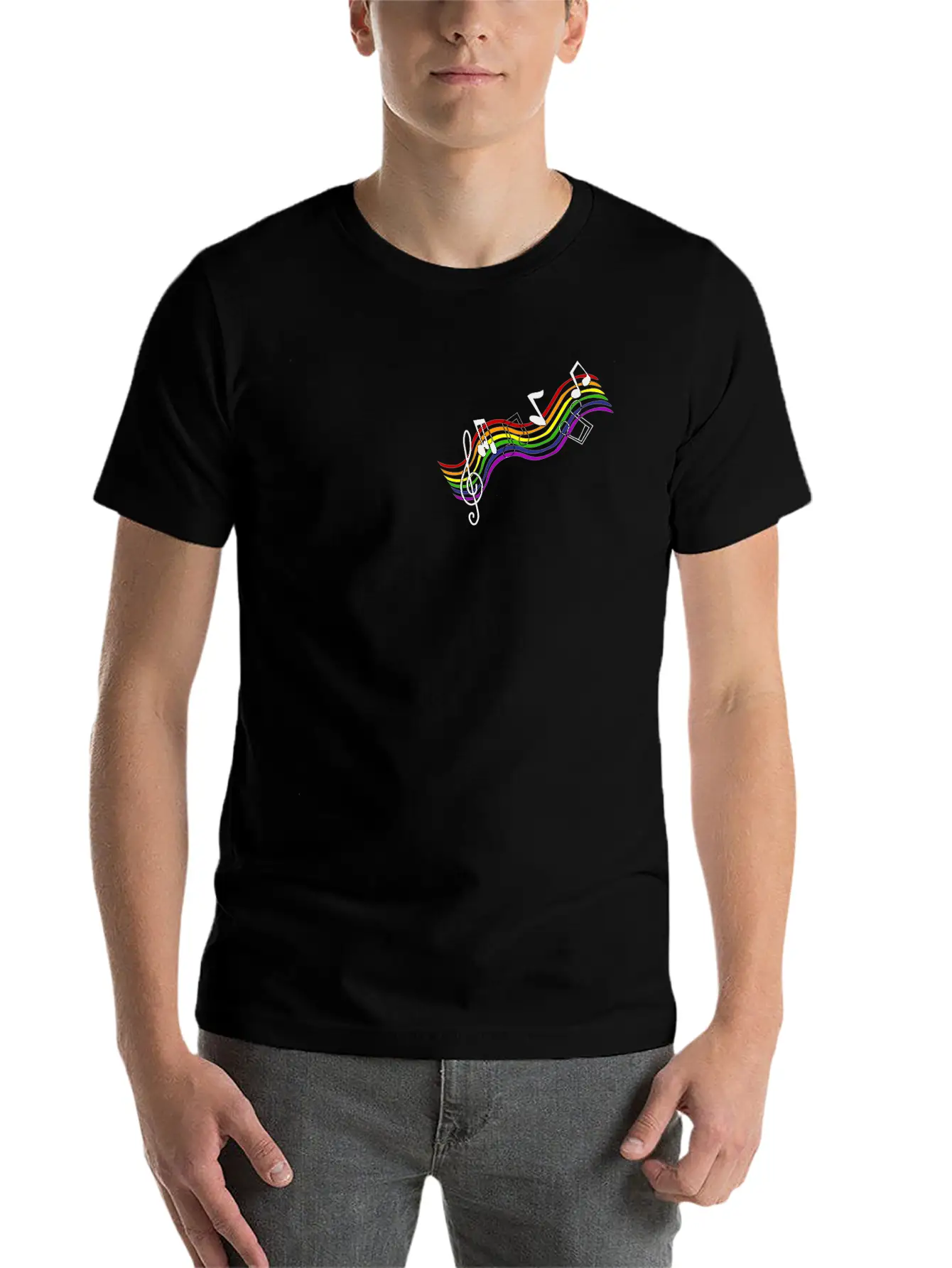 Treble Rainbow Song Modern Fit Casual T-Shirt – Clean And Versatile Design