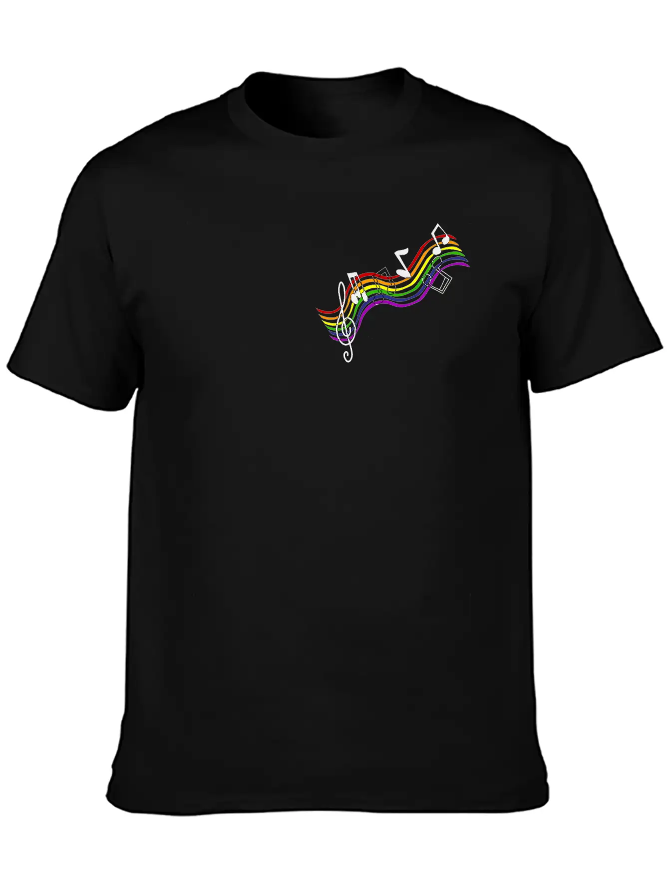 Treble Rainbow Song Modern Fit Casual T-Shirt – Clean And Versatile Design