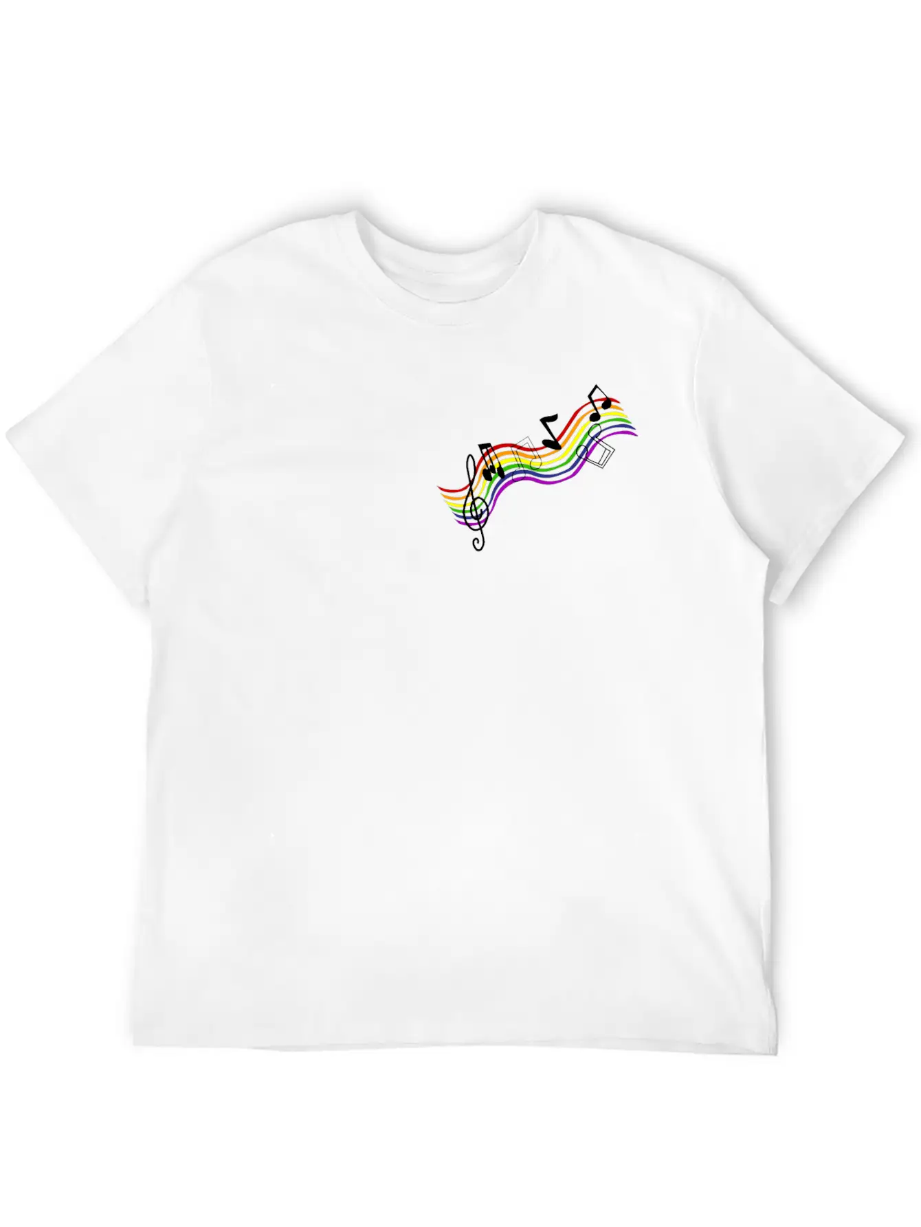 Treble Rainbow Song Modern Fit Casual T-Shirt – Clean And Versatile Design