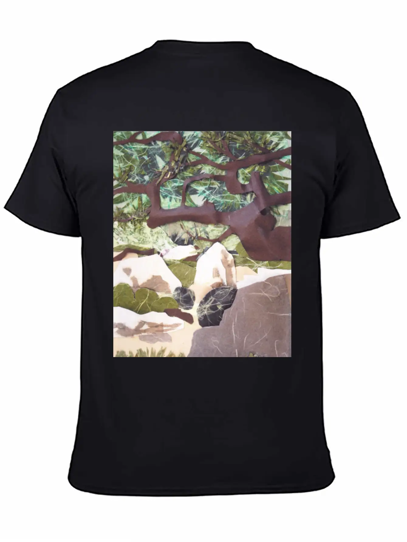 Tree Collage Lightweight Cotton T-Shirt – Daily Comfort Graphic Shirt
