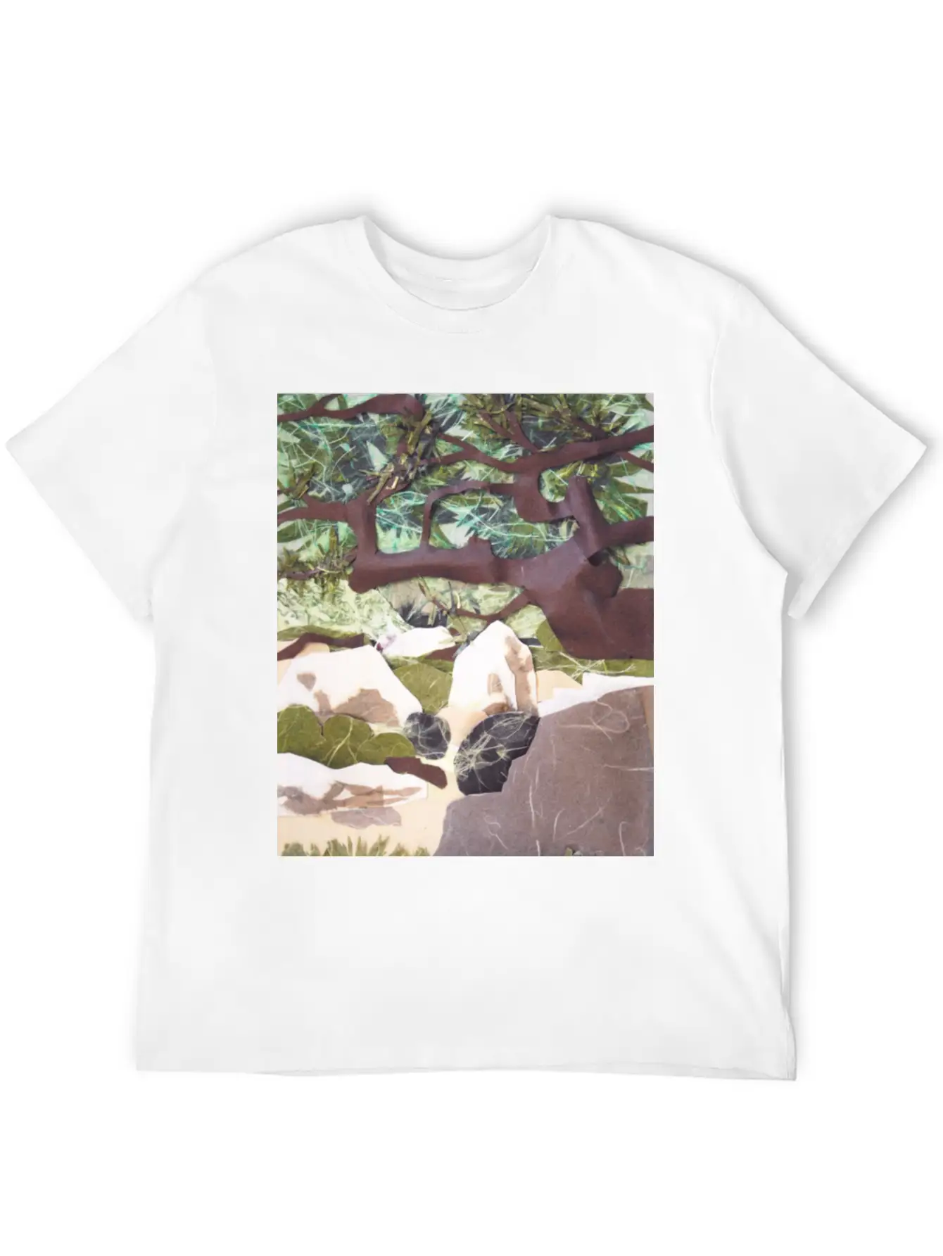 Tree Collage Lightweight Cotton T-Shirt – Daily Comfort Graphic Shirt