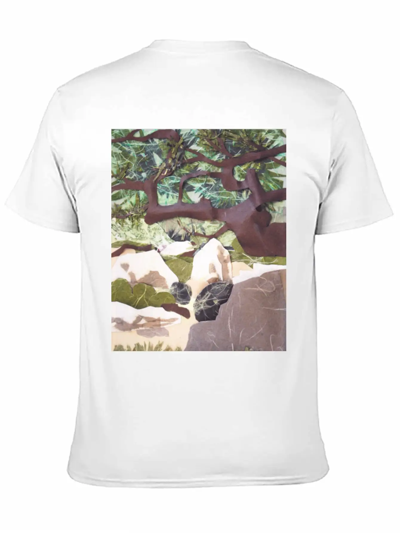 Tree Collage Lightweight Cotton T-Shirt – Daily Comfort Graphic Shirt