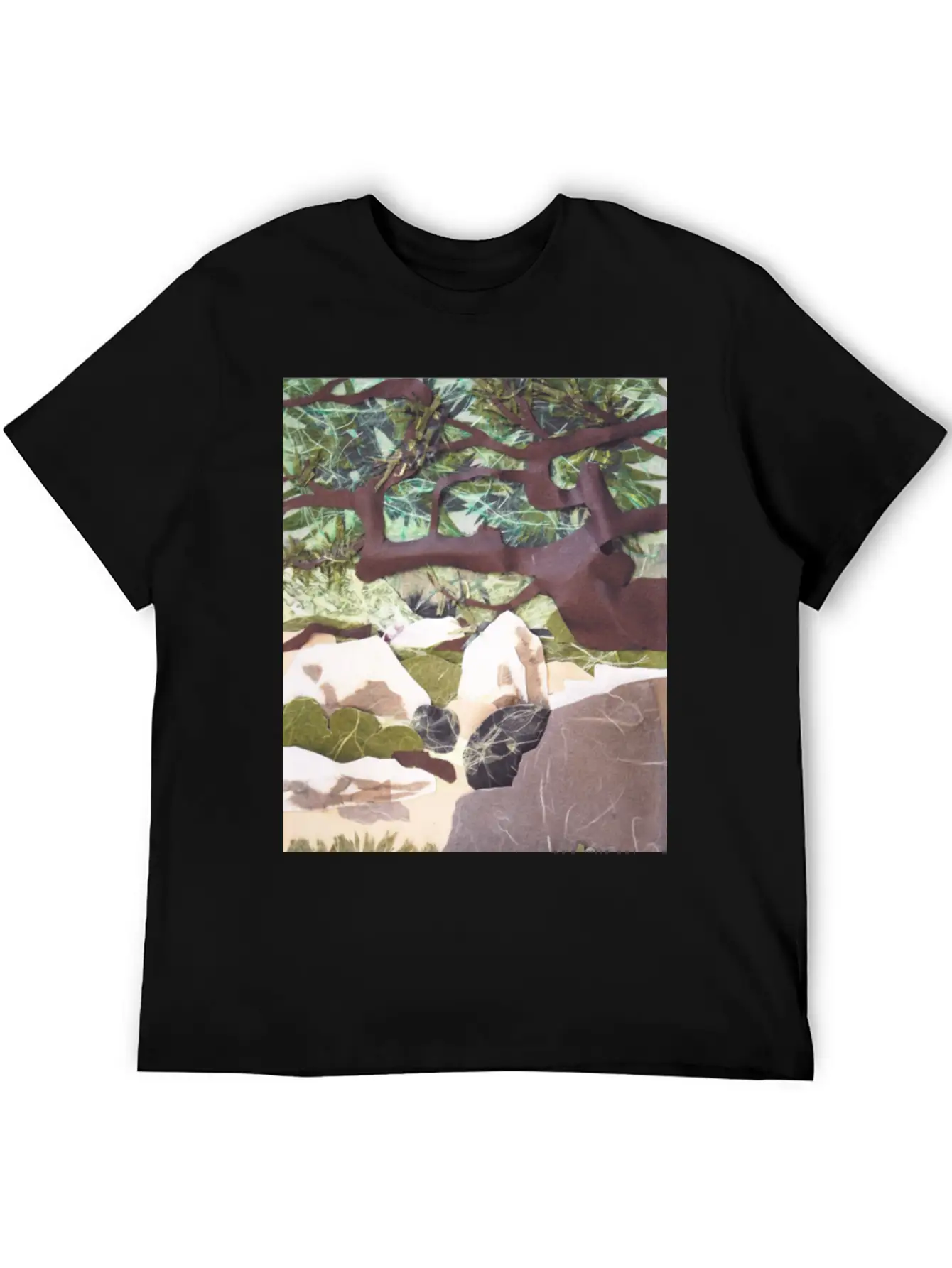 Tree Collage Lightweight Cotton T-Shirt – Daily Comfort Graphic Shirt