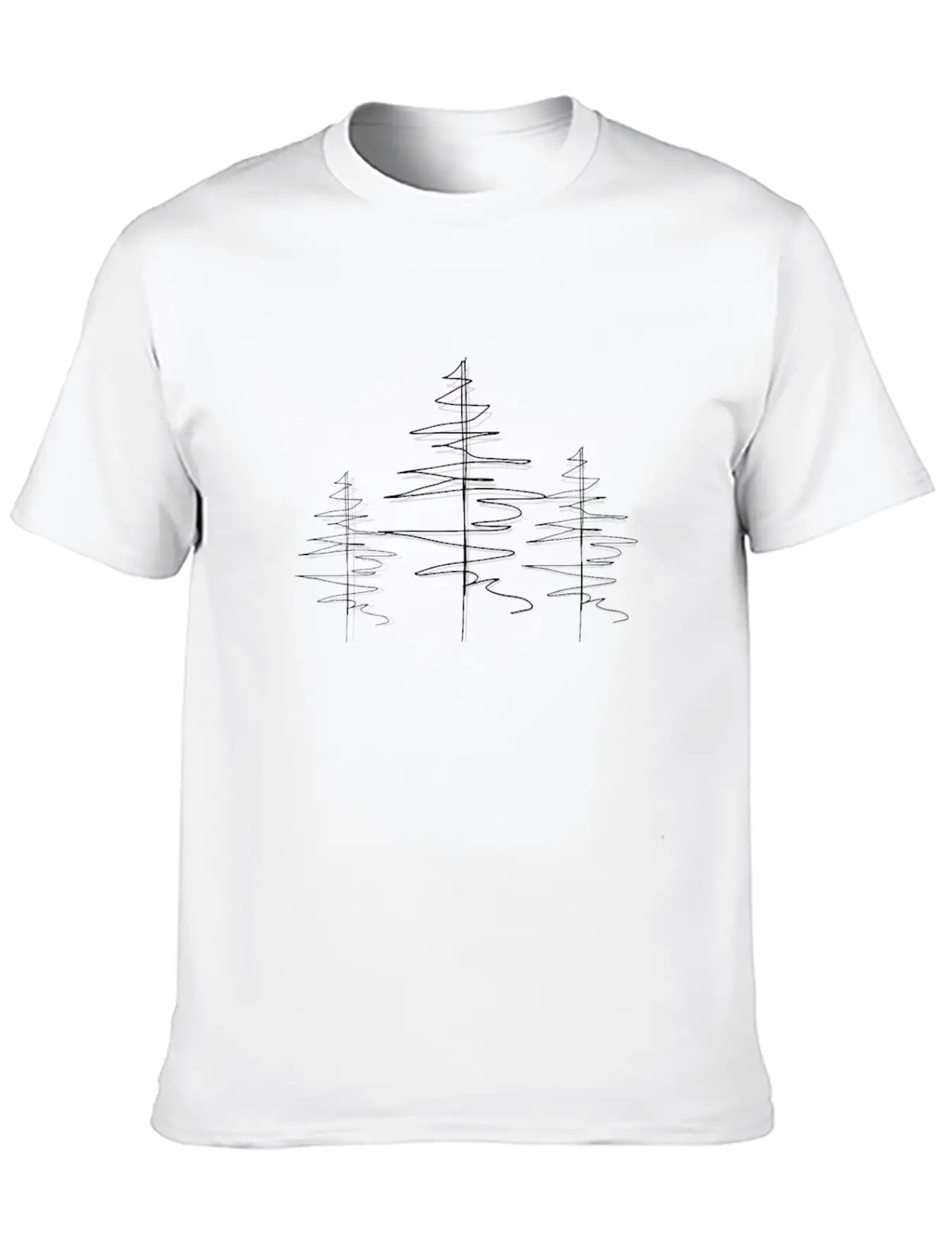 Tree Forest Line Art Unisex Casual T-Shirt – Clean Design For Daily Comfort