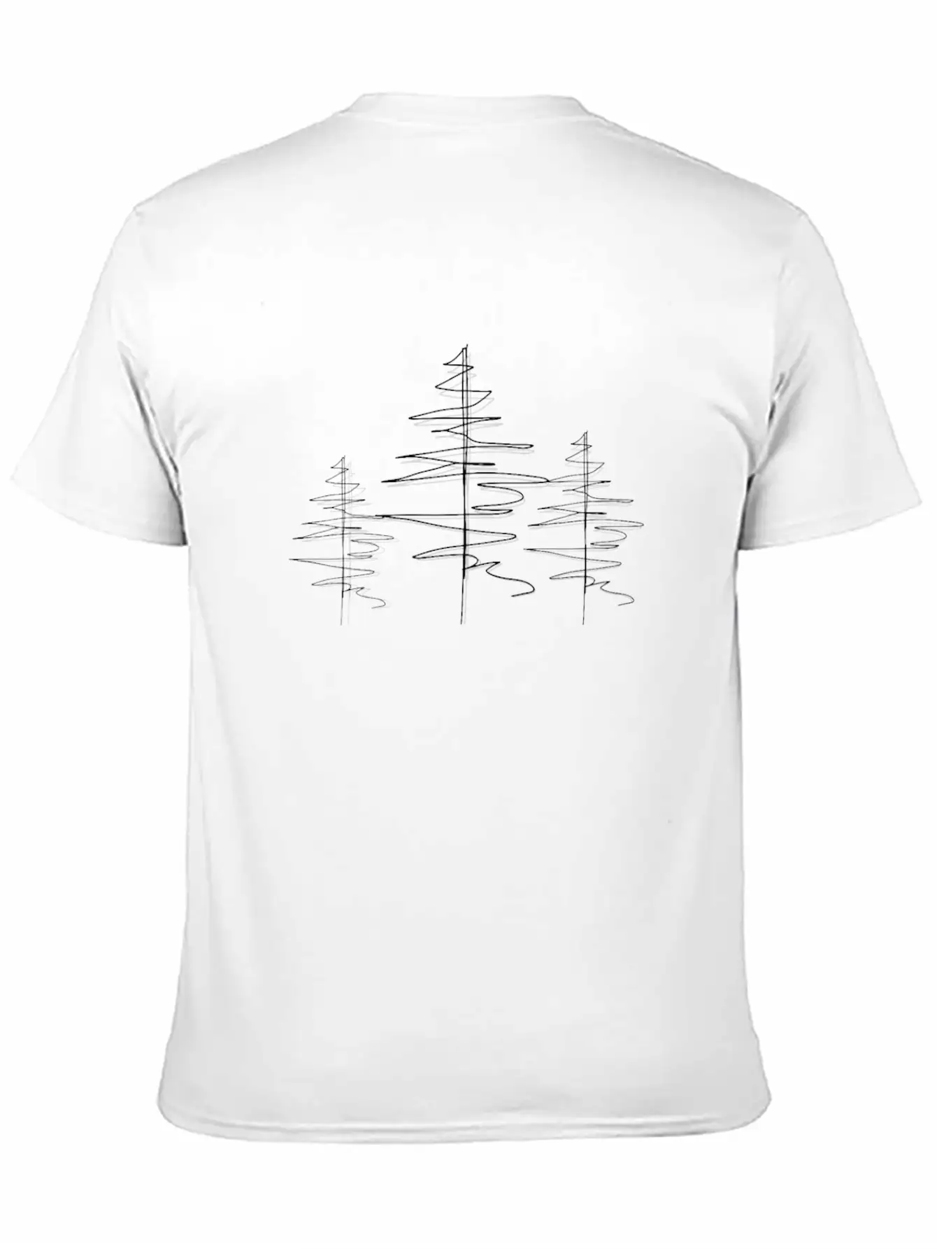 Tree Forest Line Art Unisex Casual T-Shirt – Clean Design For Daily Comfort