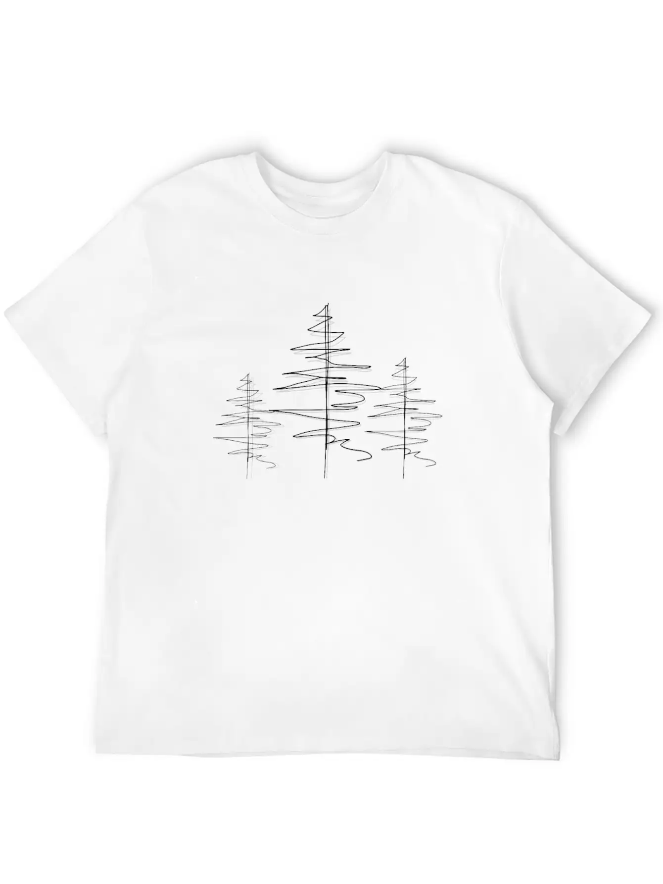 Tree Forest Line Art Unisex Casual T-Shirt – Clean Design For Daily Comfort